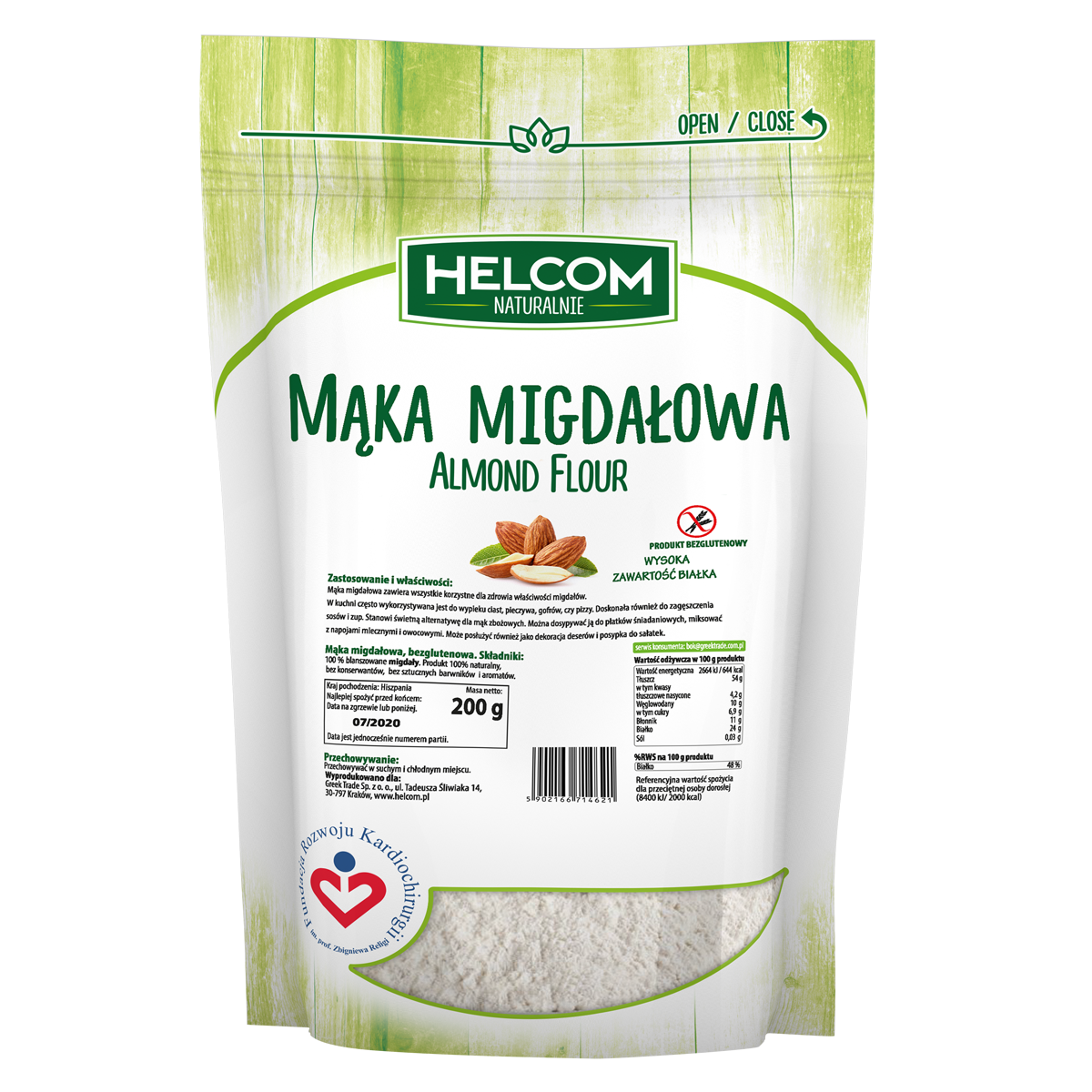 Mąka Migdałowa 200 G Helcom Naturalnie