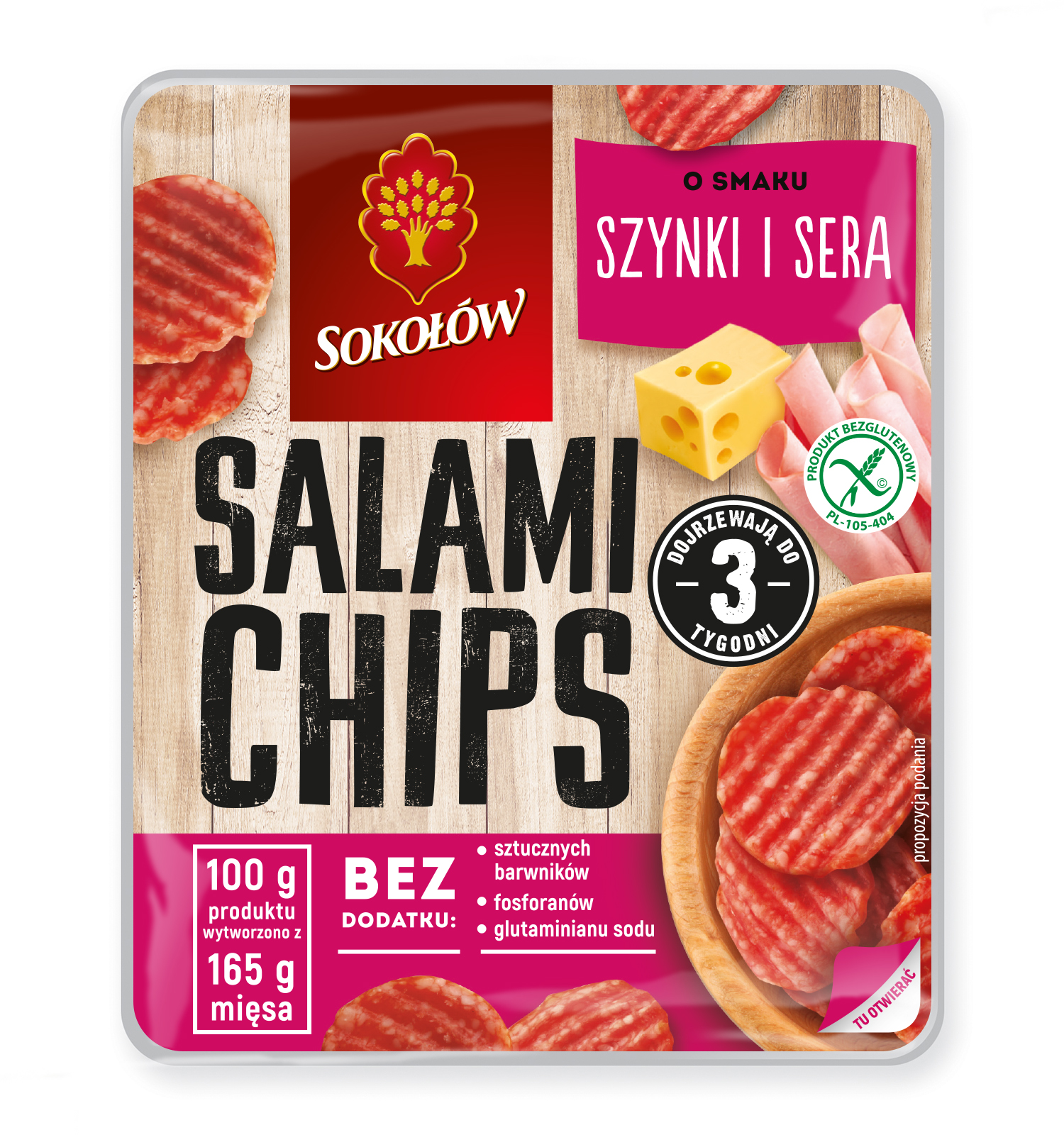 Salami Chips Szynka I Ser 60G Salami Z Dębicy