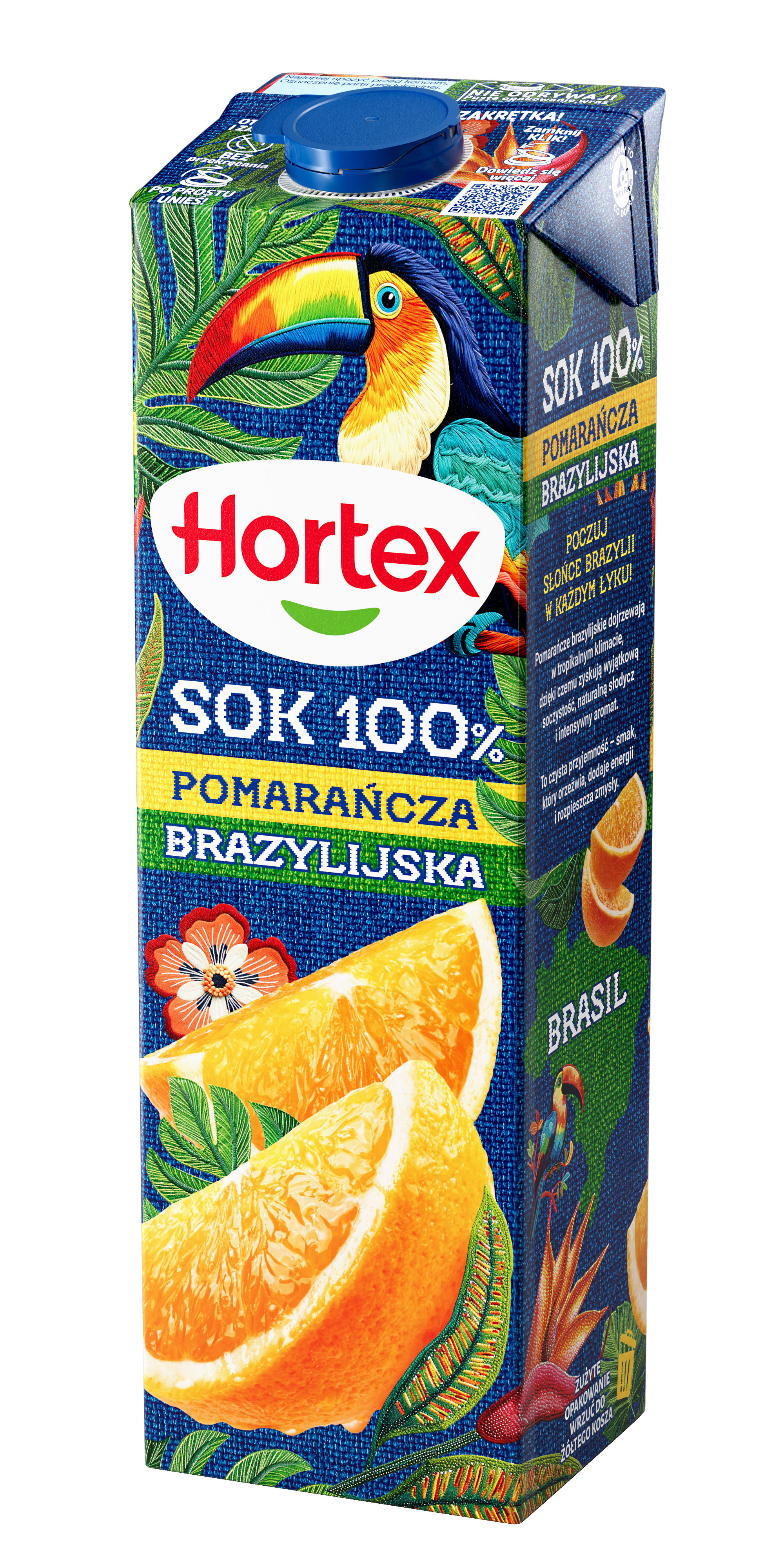 Hortex Pomarańcza Brazylijska Sok 100% Karton 1L