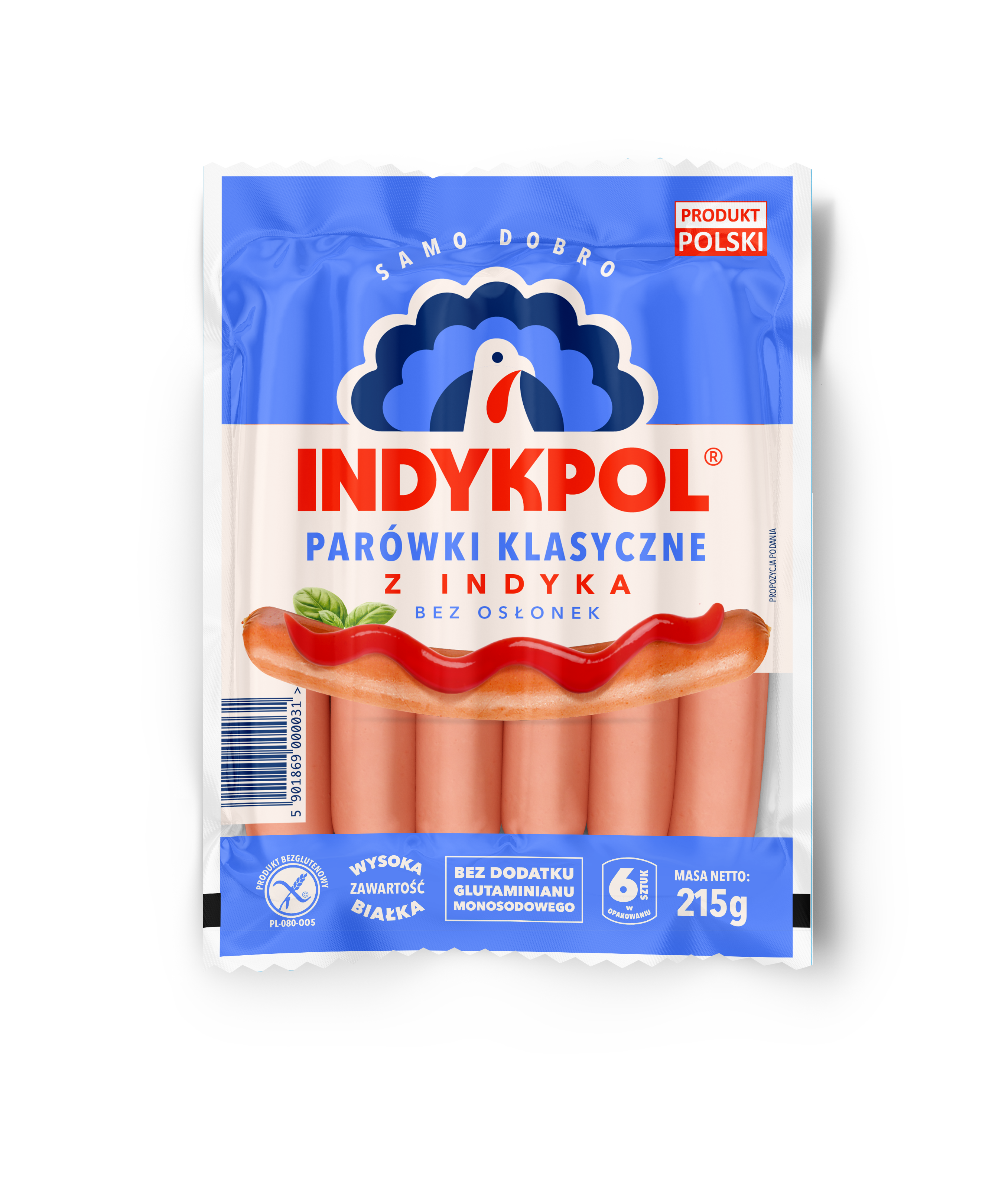 Parówki Z Indyka Klasyczne 215 G Indykpol