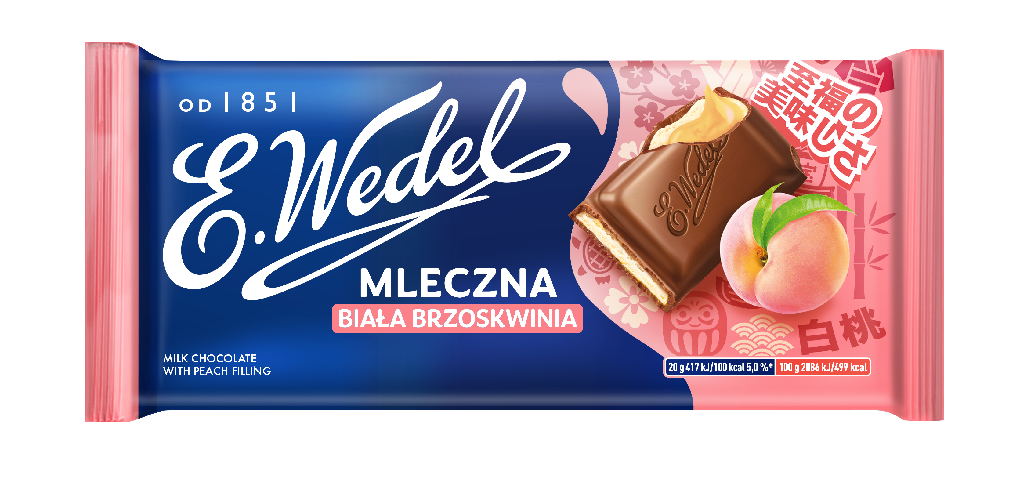 E.Wedel Czekolada Mleczna Biała Brzoskwinia 100G