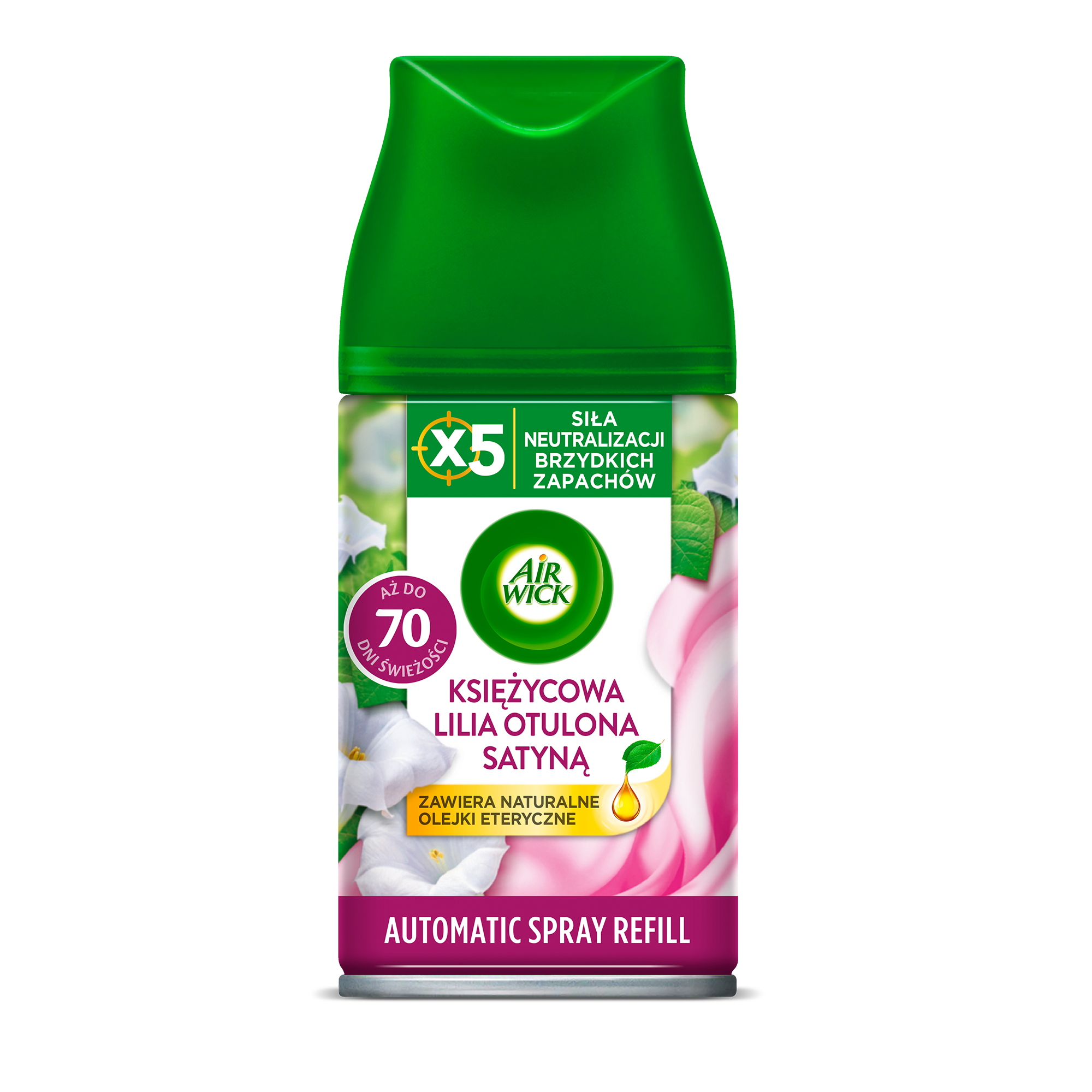 Air Wick Odświeżacz Powietrza Freshmatic Księżycowa Lilia Otulona Satyną Wkład 250 Ml