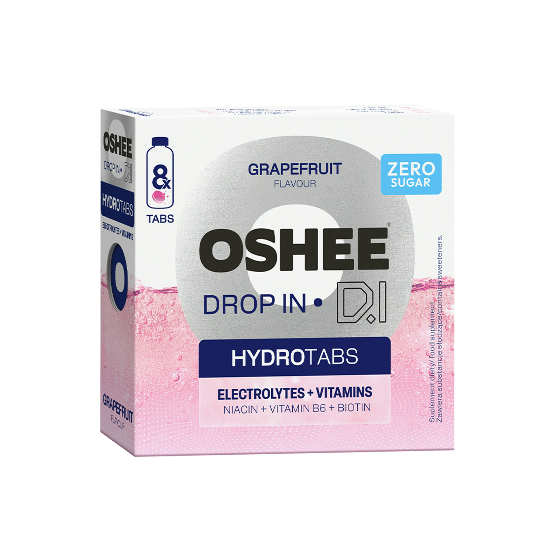 Oshee Drop In Hydrotabs Elektrolity + Witaminy Grapefruit 8 Tabletek