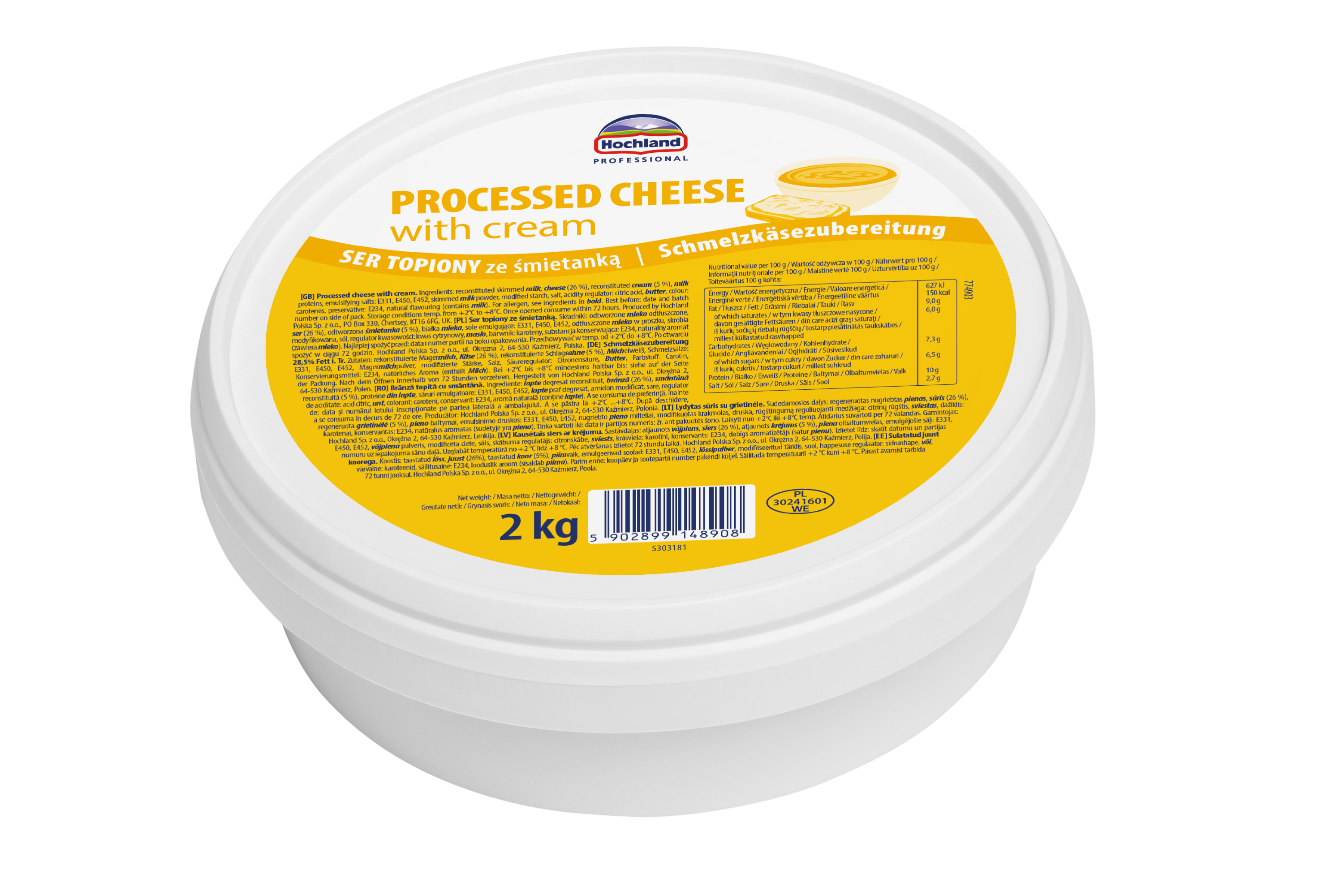 Ser Topiony Ze Śmietanką Hochland Professional 2 Kg