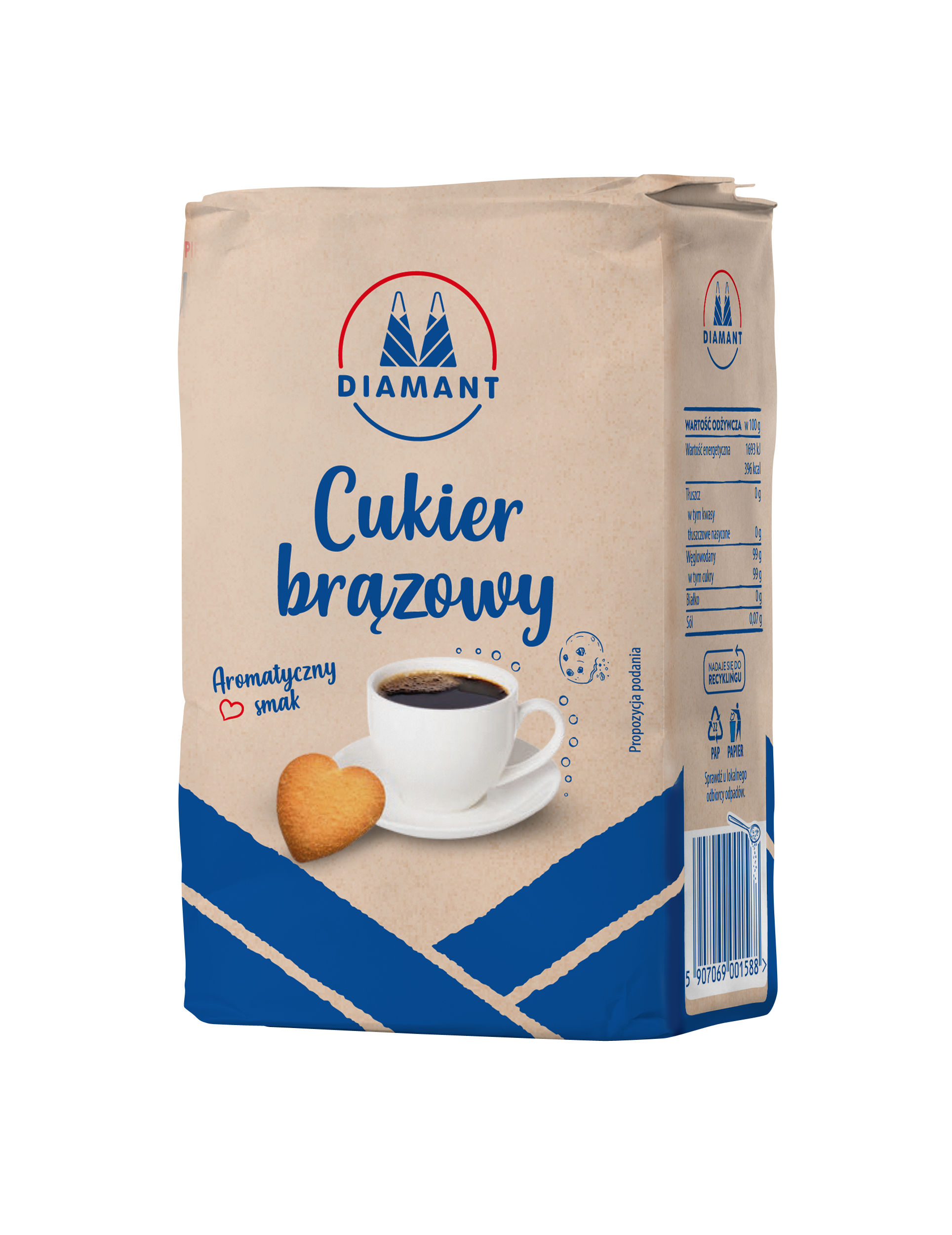 Diamant Cukier Brązowy 500G