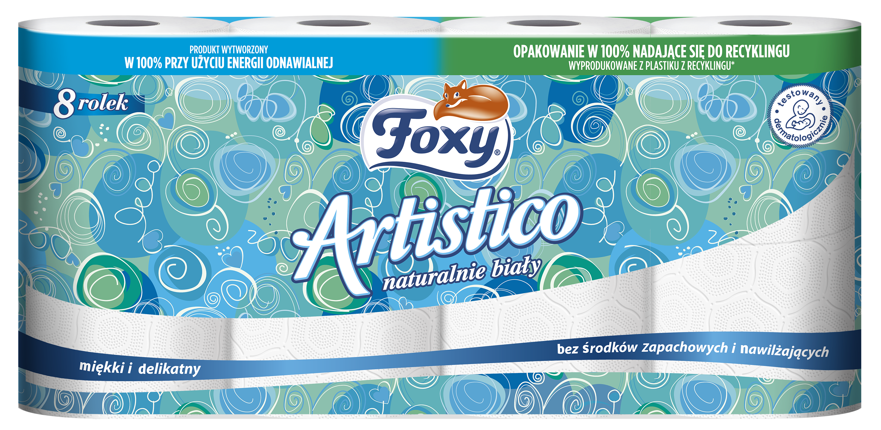 Papier Toaletowy Foxy Artistico 8 Rolek Biały