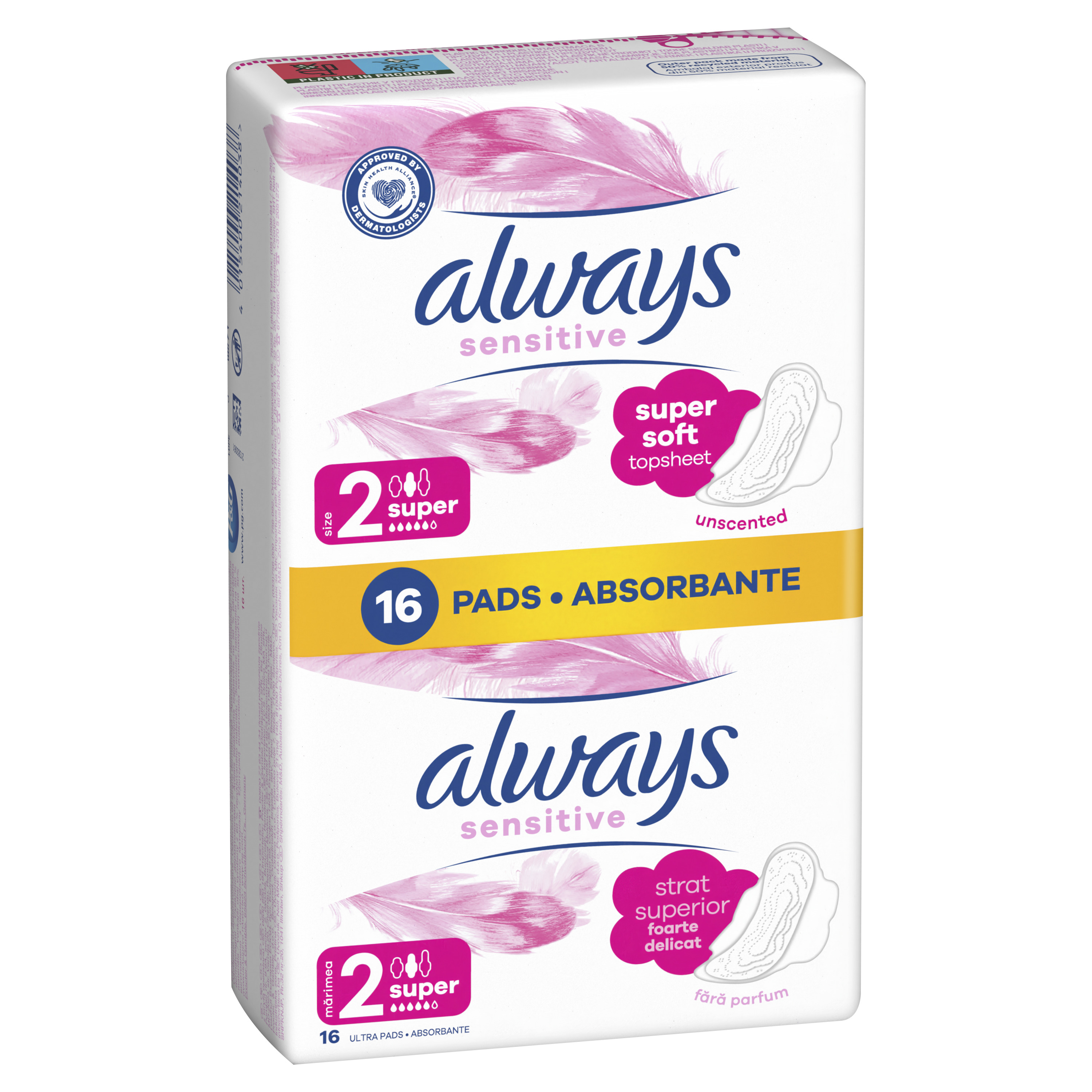 Always Ultra Sensitive Super Plus, Podpaski Ze Skrzydełkami, 16 Sztuk