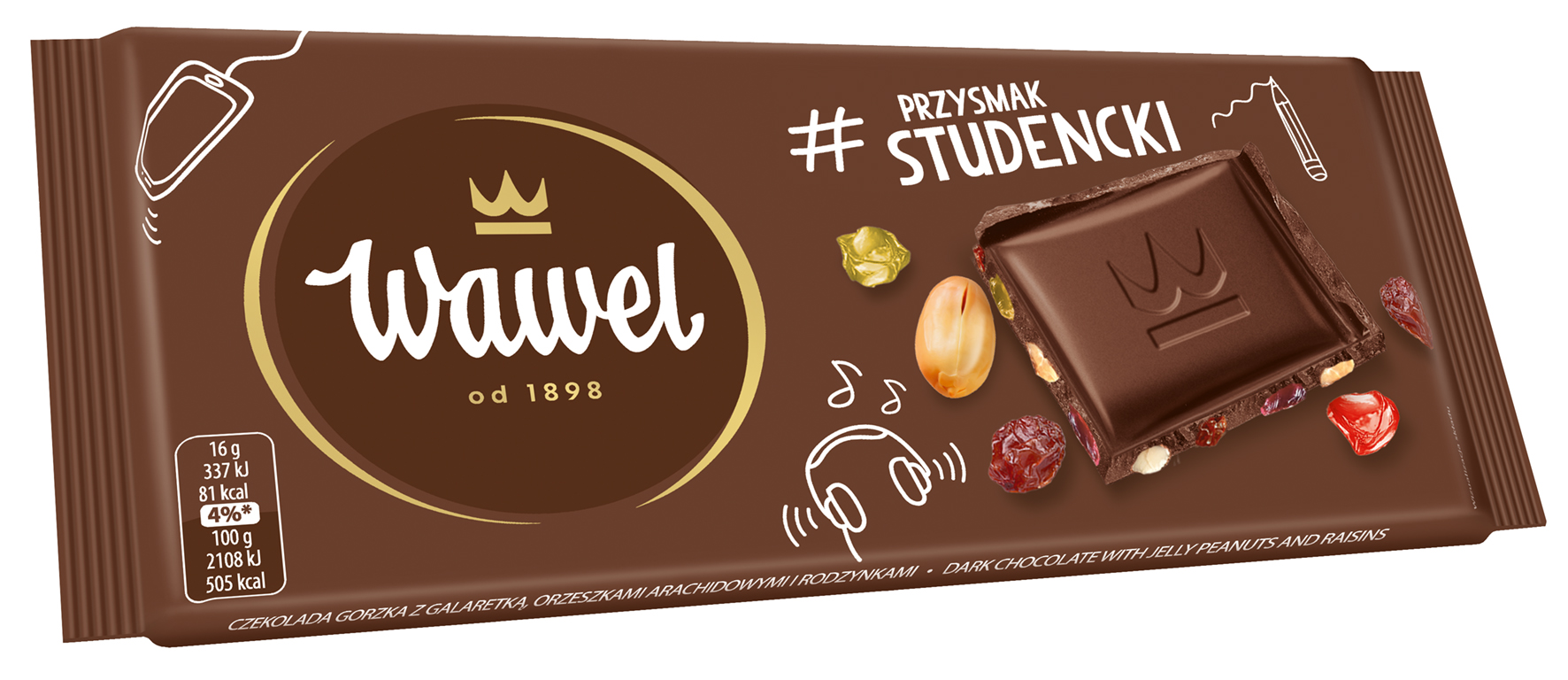 Wawel Przysmak Studencki Czekolada 80G