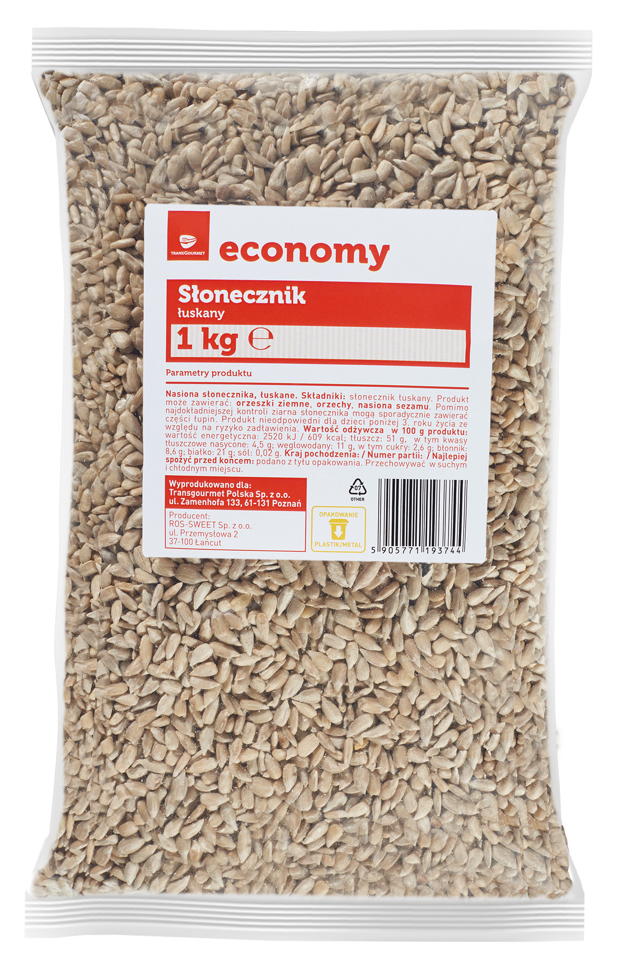 Tge Słonecznik Łuskany 1 Kg