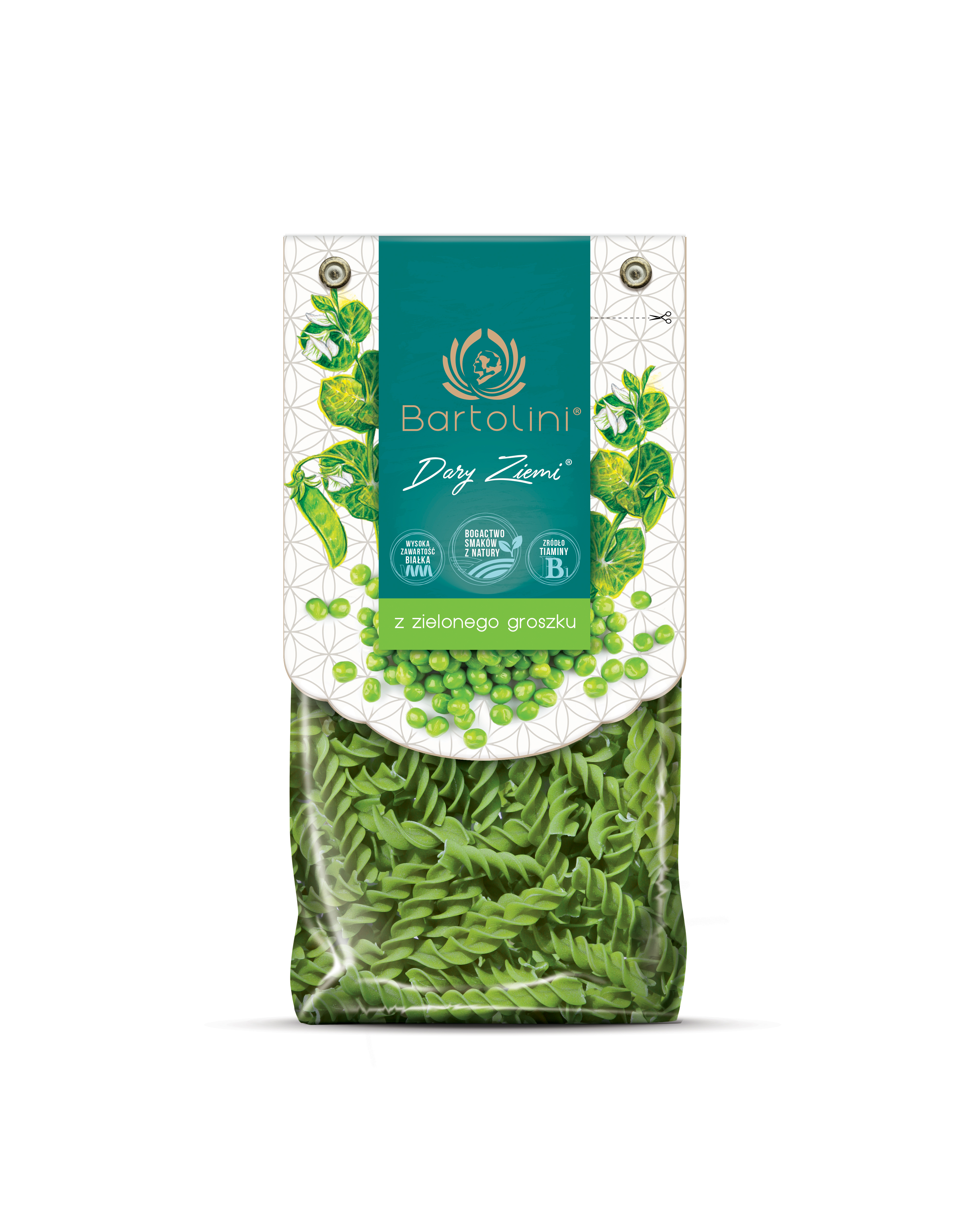 Makaron Bartolini Z Zielonego Groszku 250G Świderek Nr 2