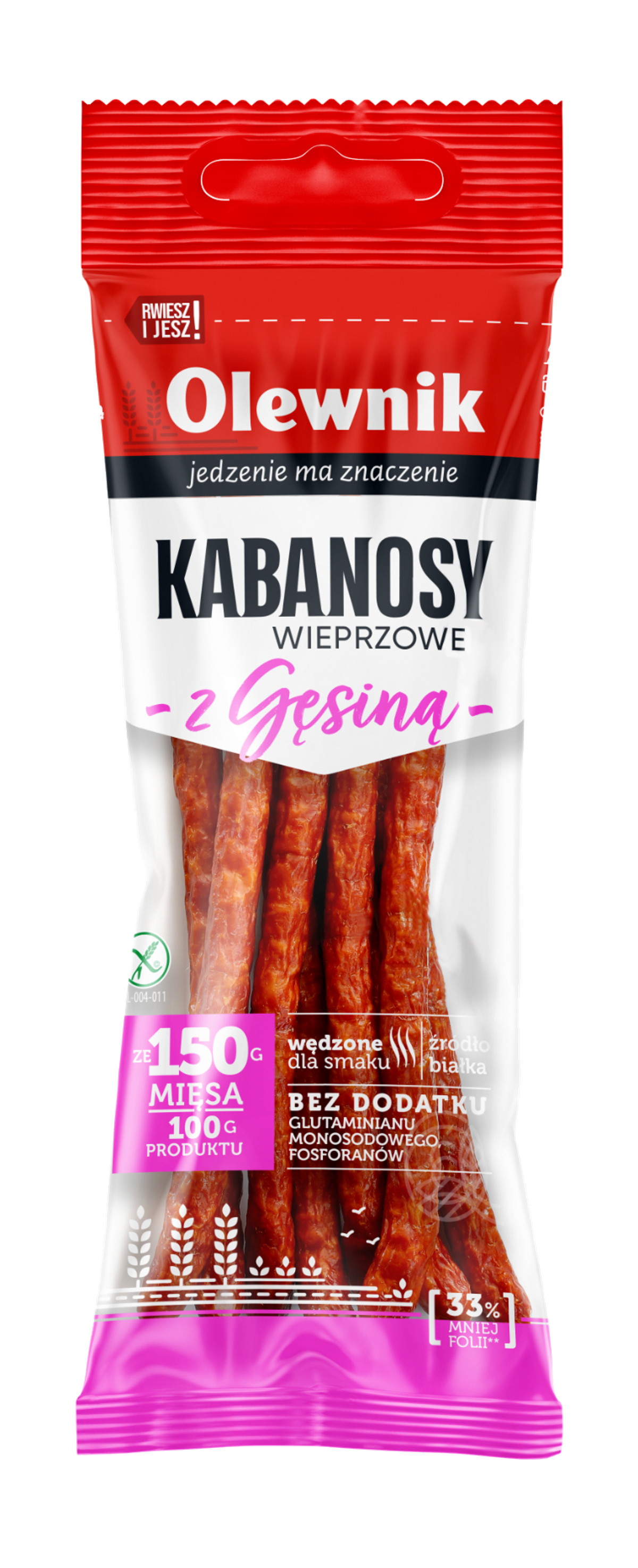 Kabanosy Wieprzowe Z Gęsiną 105 G Olewnik