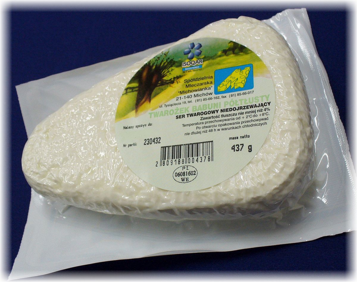 Twarożek Babuni Półtłusty Klinek "Michowianka" Ok. 650G