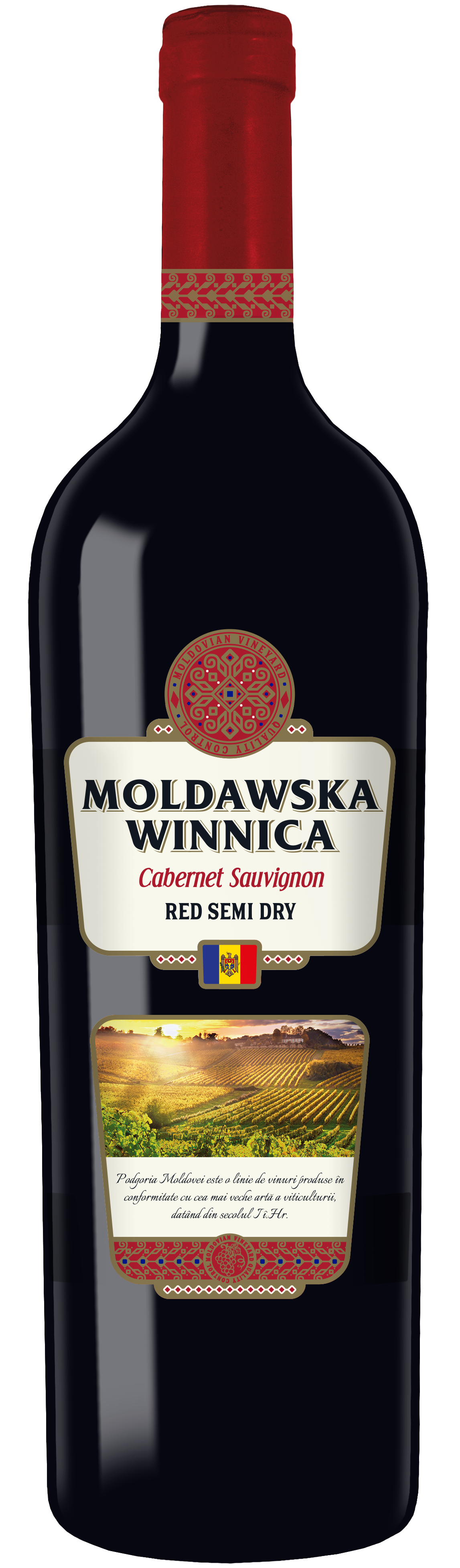 Mołdawska Winnica Cabernet Wino Czerwone Półwytrawne 12,5% 0,75 L