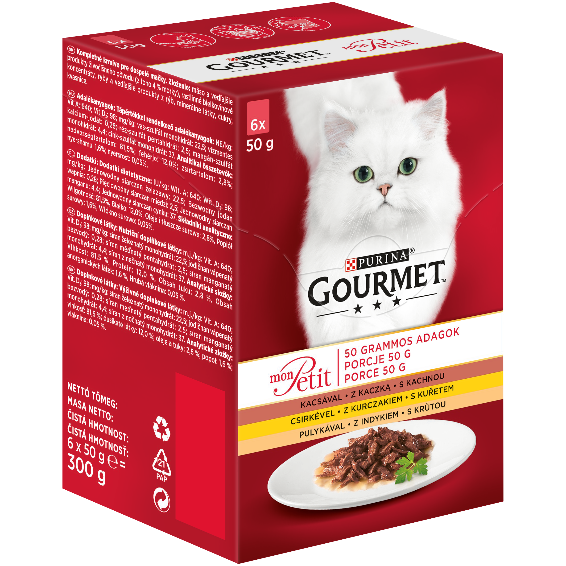 Purina Karma Dla Kota Gourmet Mon Petit Mix Drobiowy (6X50G)