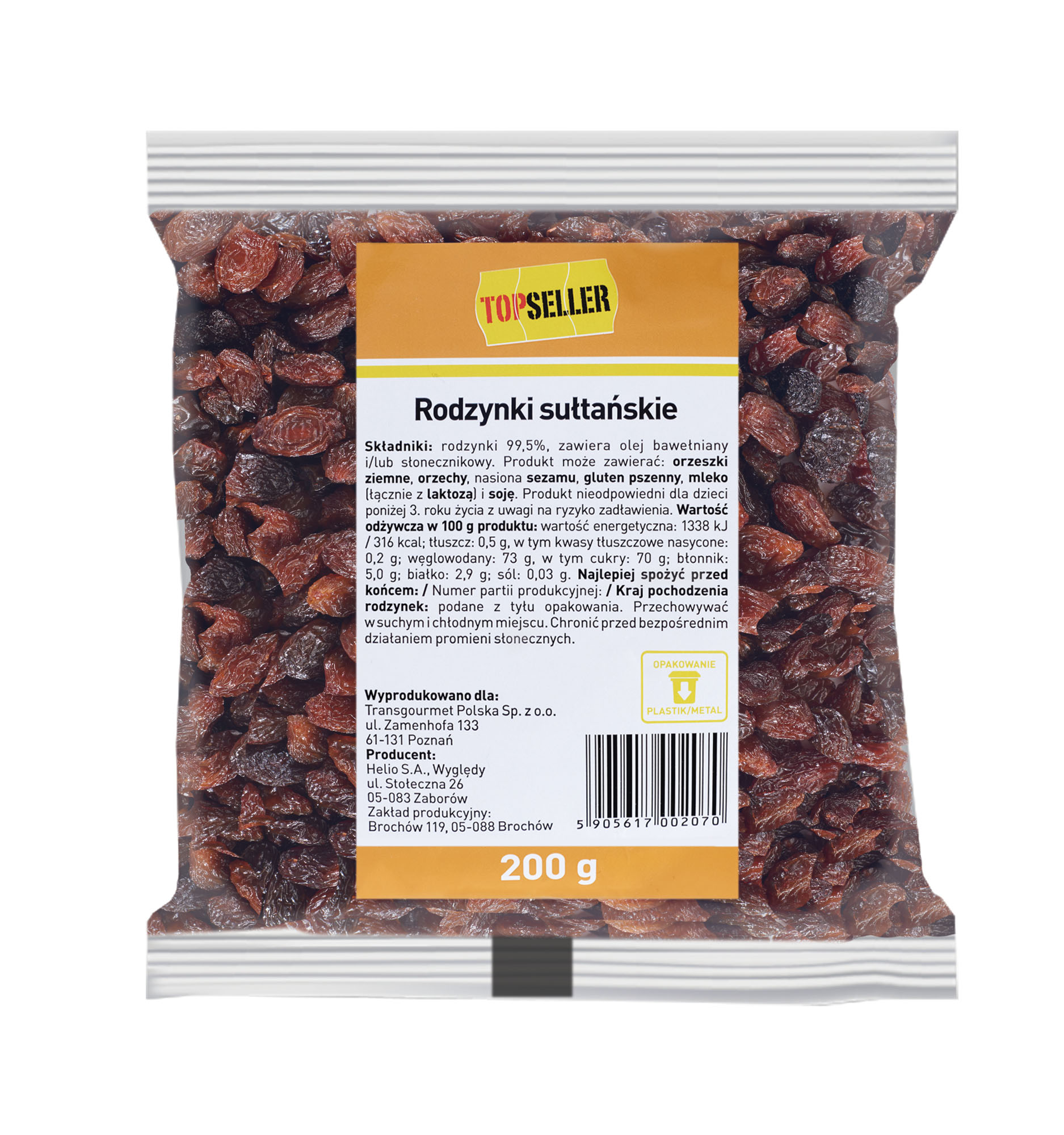 Rodzynki Sułtańskie 200 G Topseller
