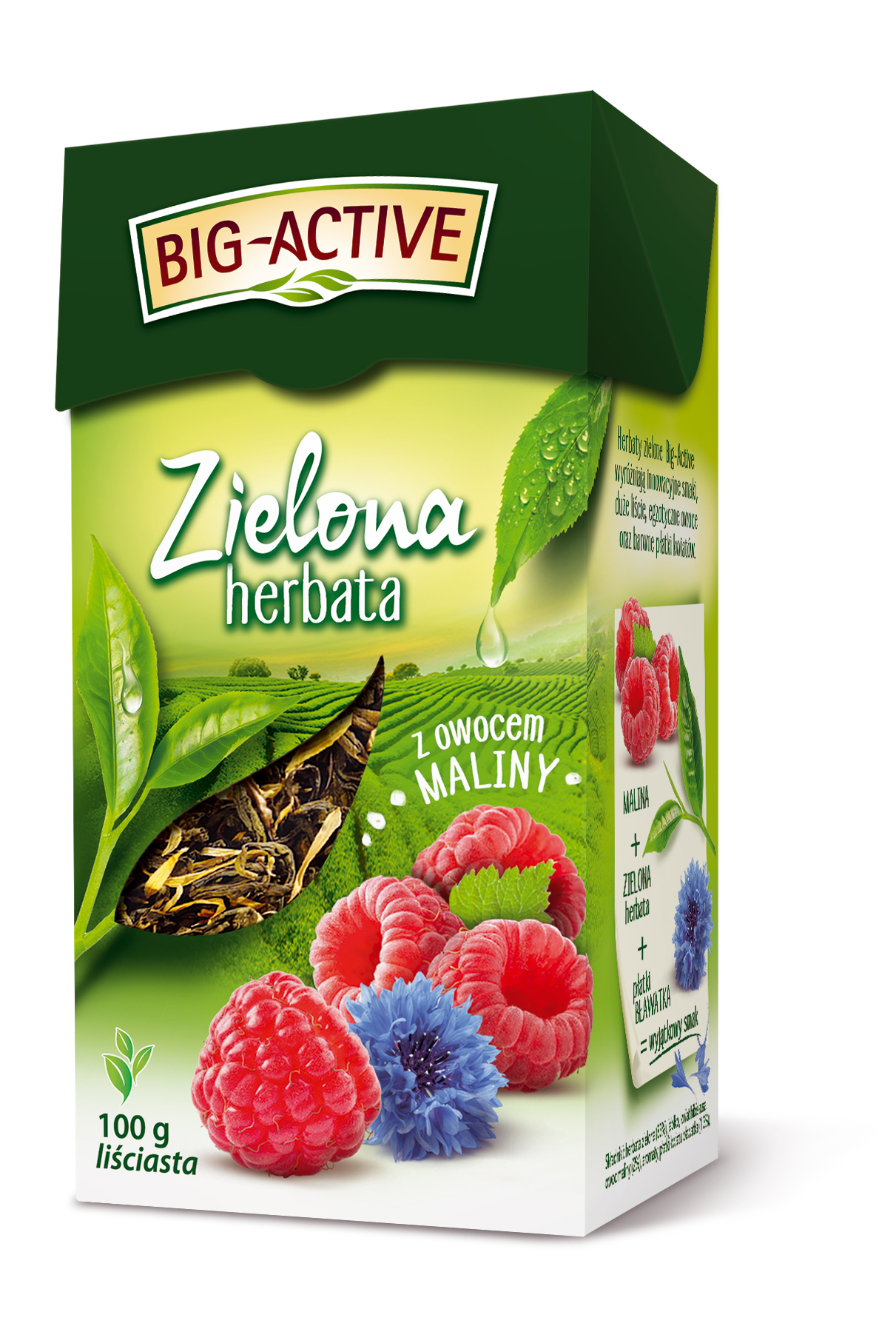 Big-Active Herbata Zielona Z Owocem Maliny 100G