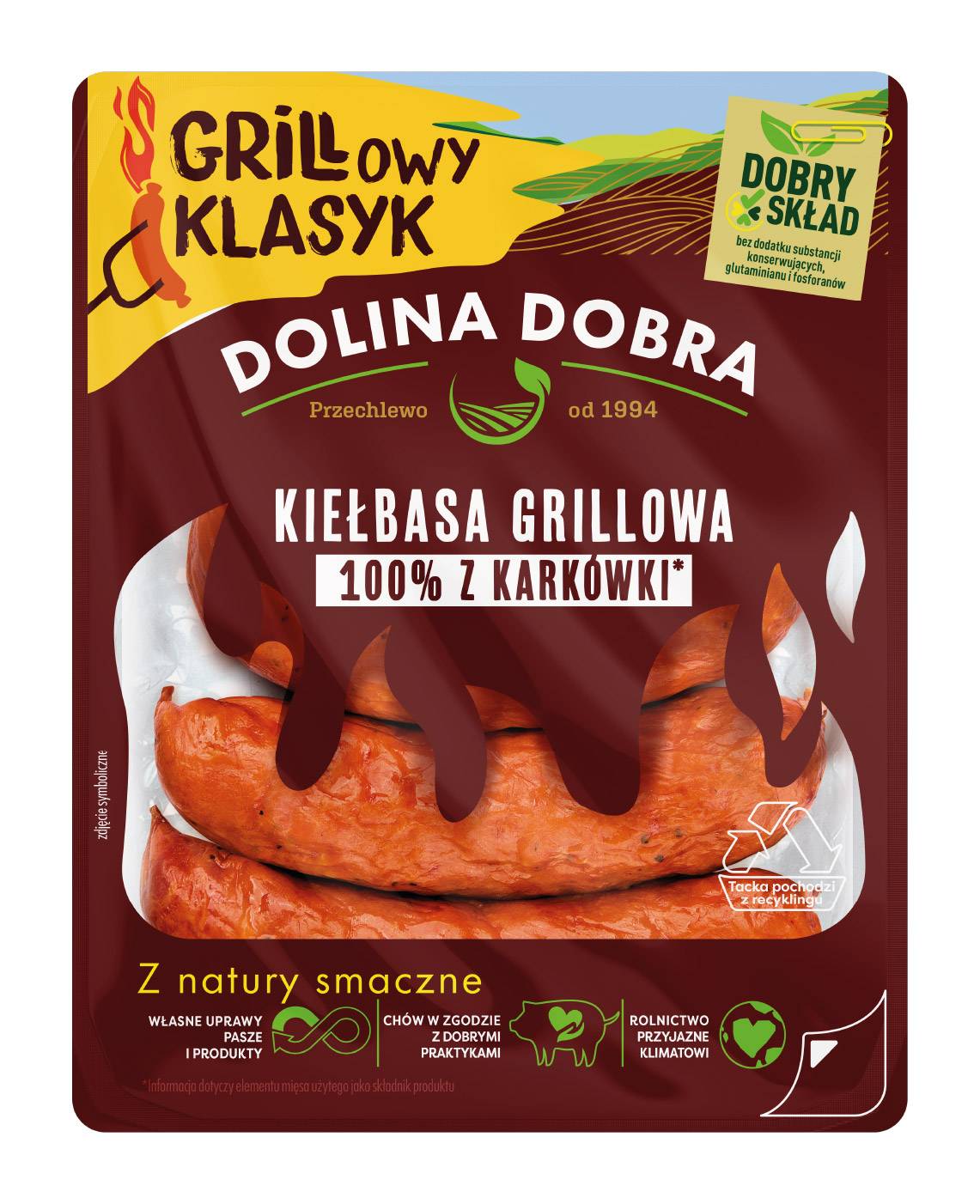 Kiełbasa Grillowa 100% Z Karkówki 375 G Dolina Dobra