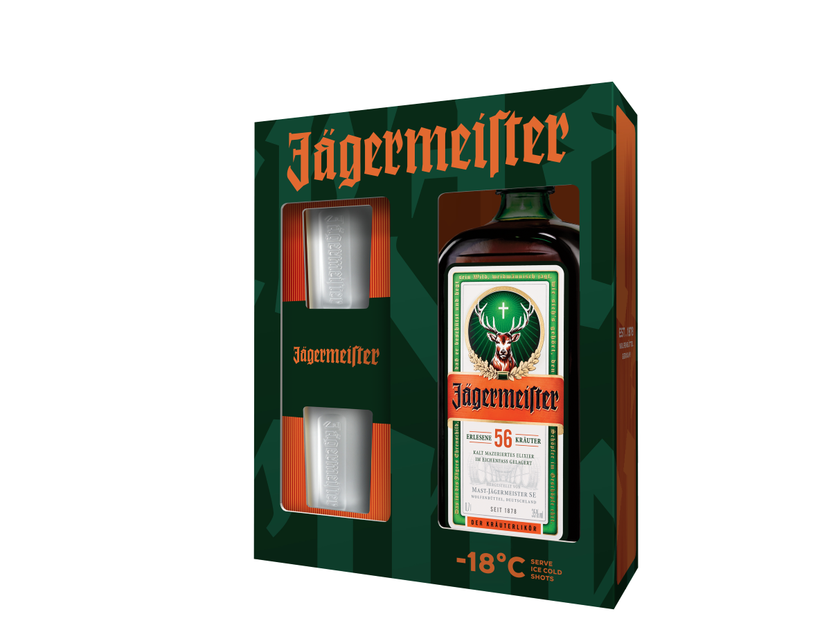 Likier Ziołowy Jagermeister 700 Ml 35% + 2 Kieliszki