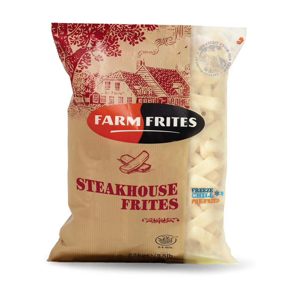 Farm Frites Frytki Steakhouse Grubo Cięte 2,5Kg