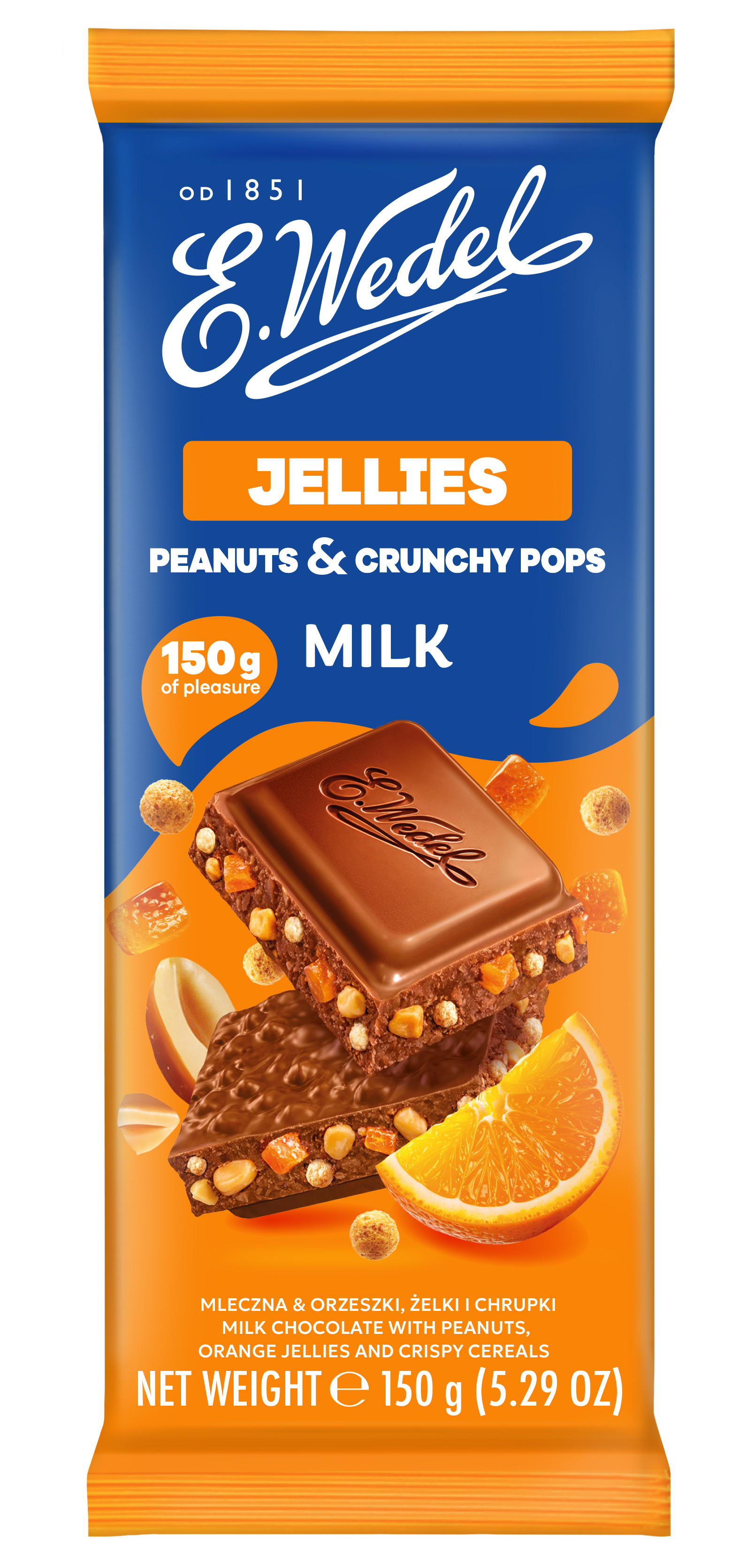 E.Wedel Czekolada Mleczna & Orzeszki, Żelki I Chrupki 150G