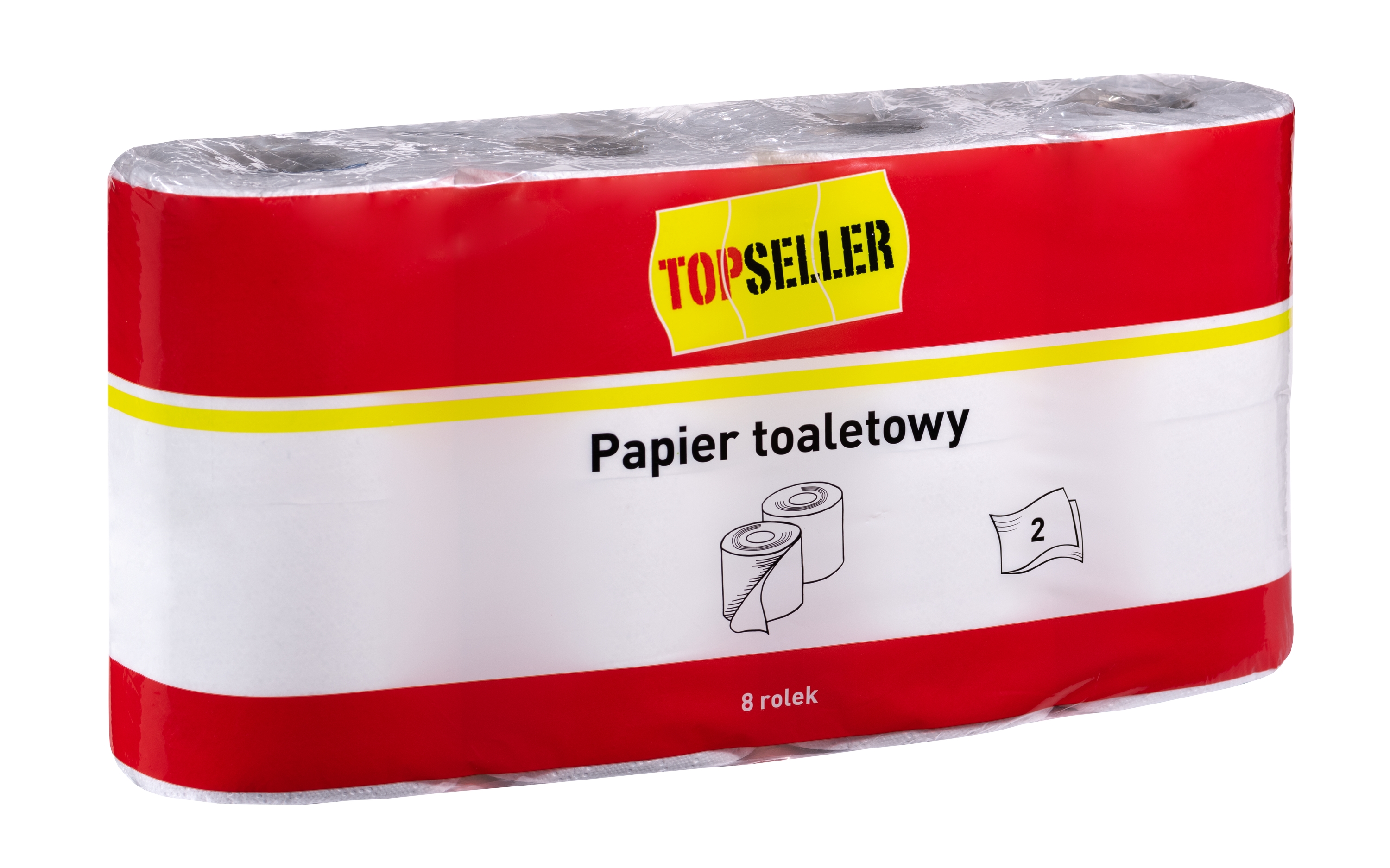 Topseller Papier Toaletowy 8 Rolek 2-Warstwowy