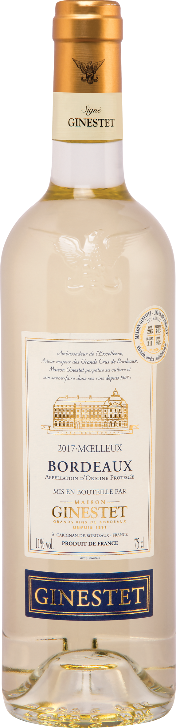 Ginestet Aoc Bordeaux Białe Półsłodkie 750 Ml Tim