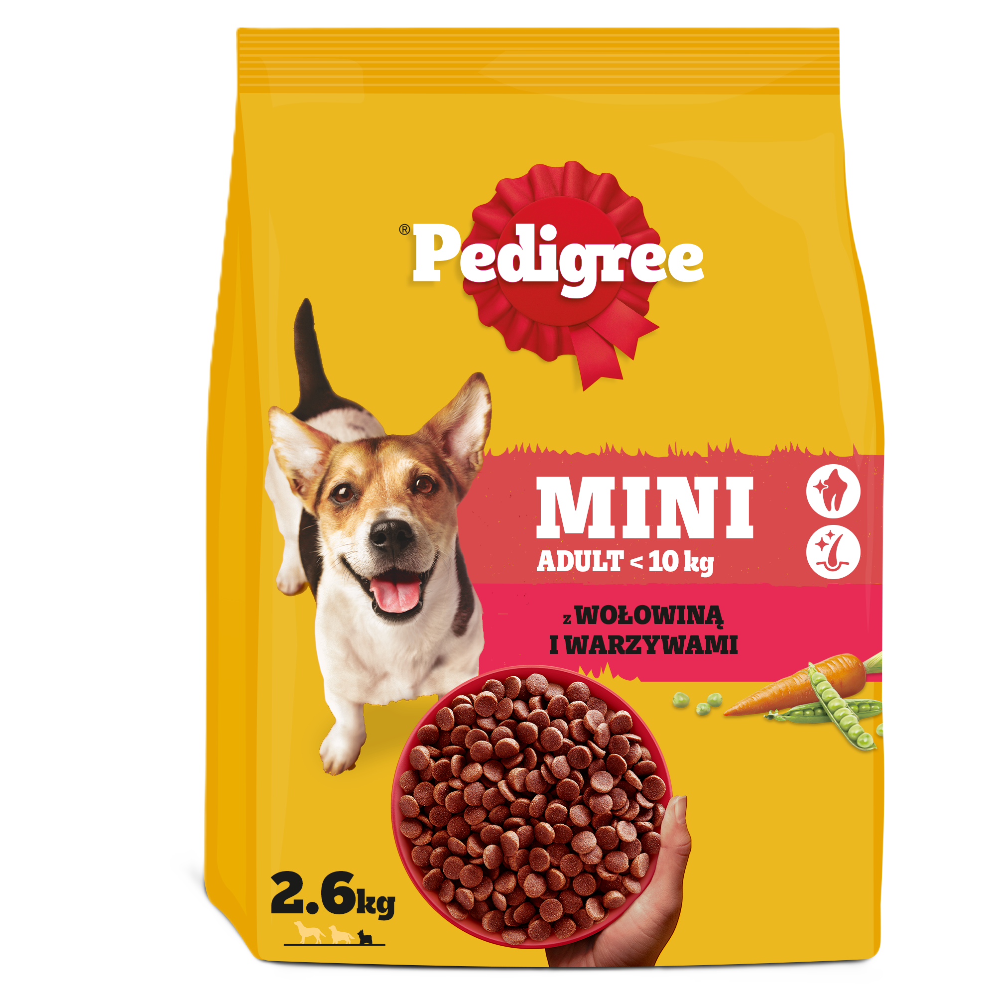 Pedigree Mini Adult Sucha Karma Z Wołowiną I Warzywami 2,6 Kg
