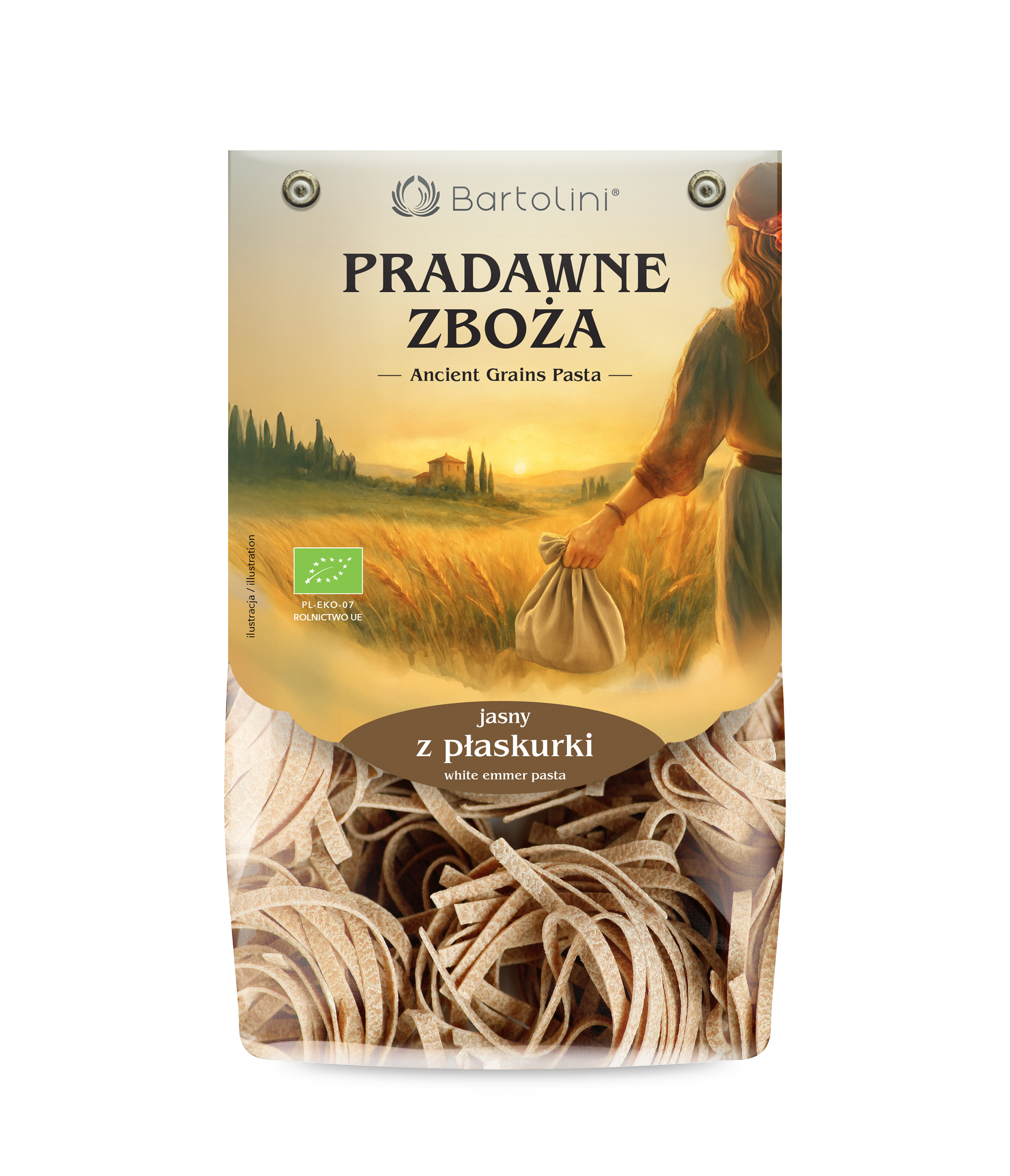 Makaron Bartolini Ekologiczny Jasny Z Płaskurki Gniazda 250G