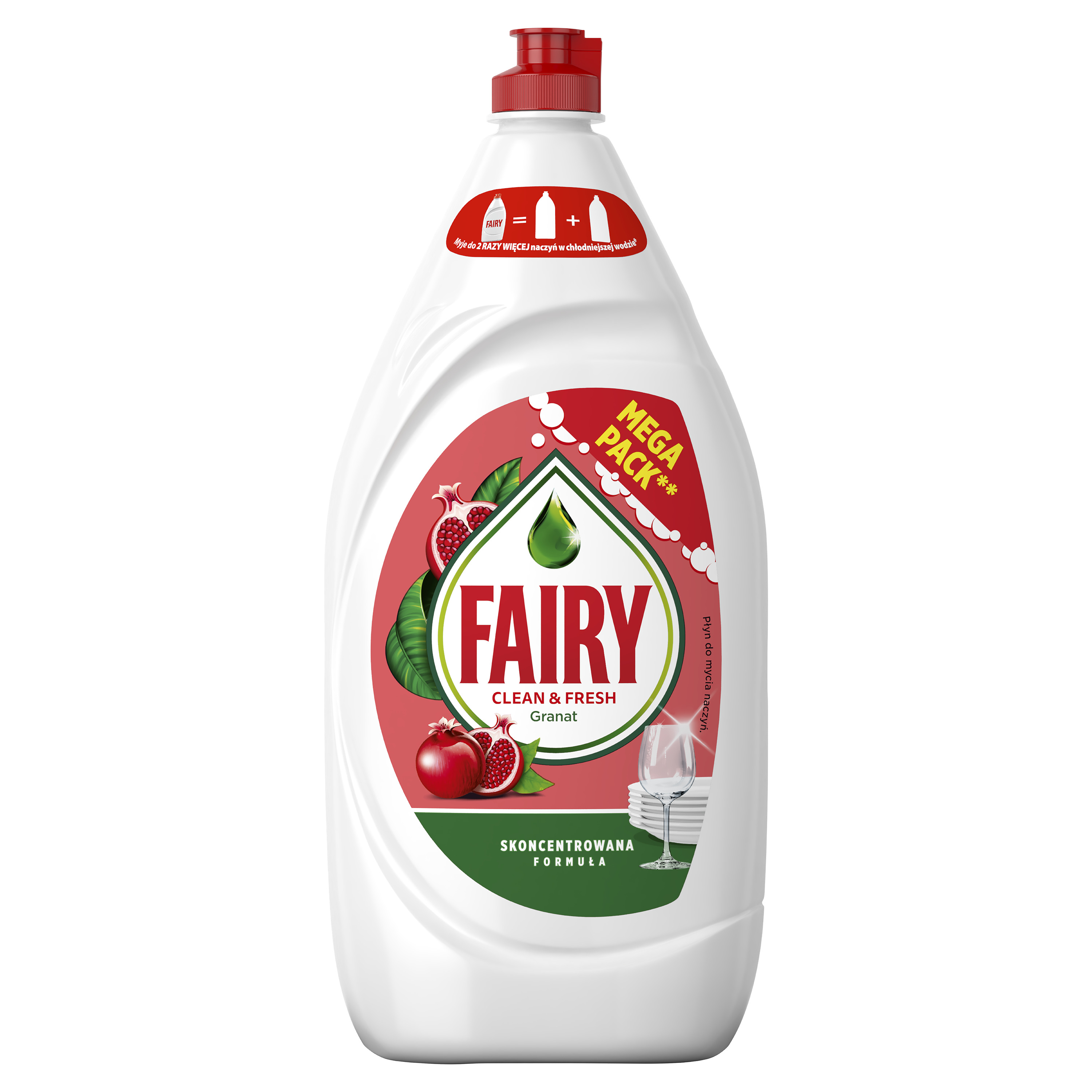 Fairy Clean&Fresh Granat Wiciokrzew.Płyn Do Mycia Naczyń Zapewniający Lśniąco Czyste Naczynia1350Ml