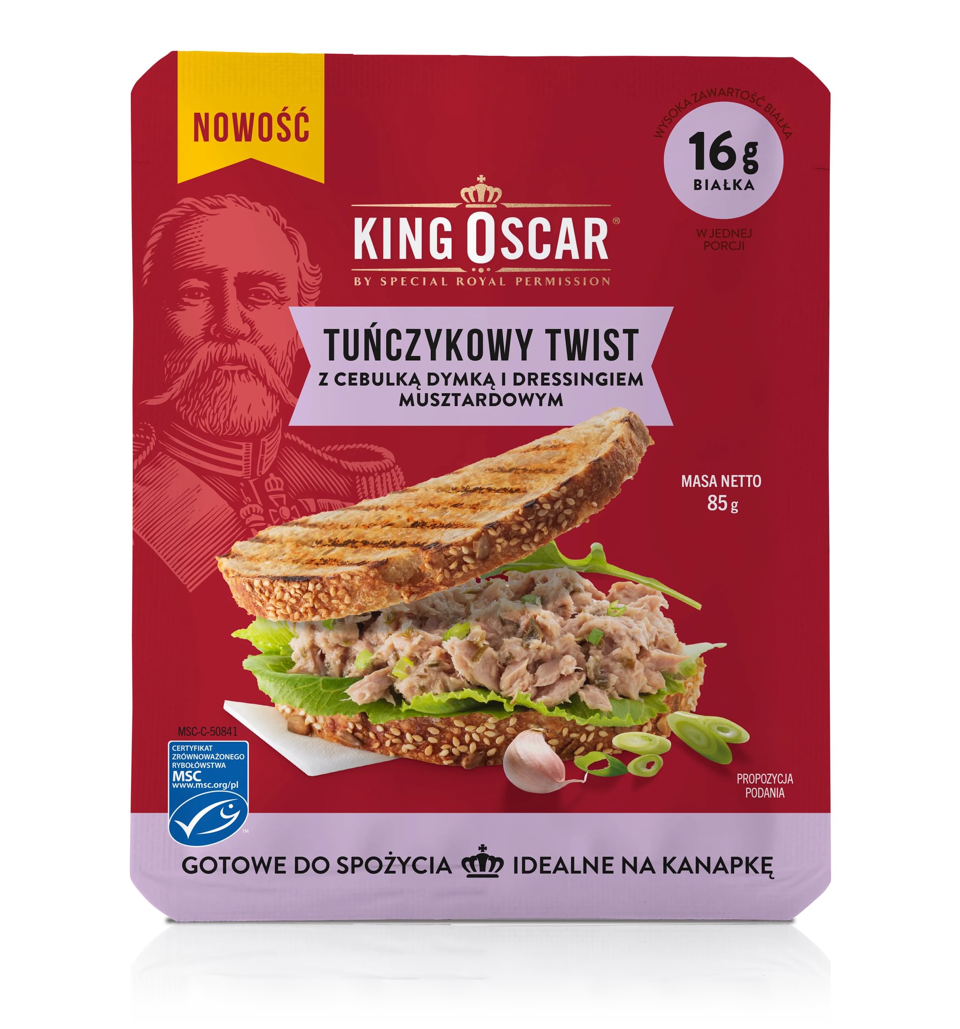 King Oscar Tuńczykowy Twist Z Cebulką Dymką I Dresingiem Musztardowym 85G