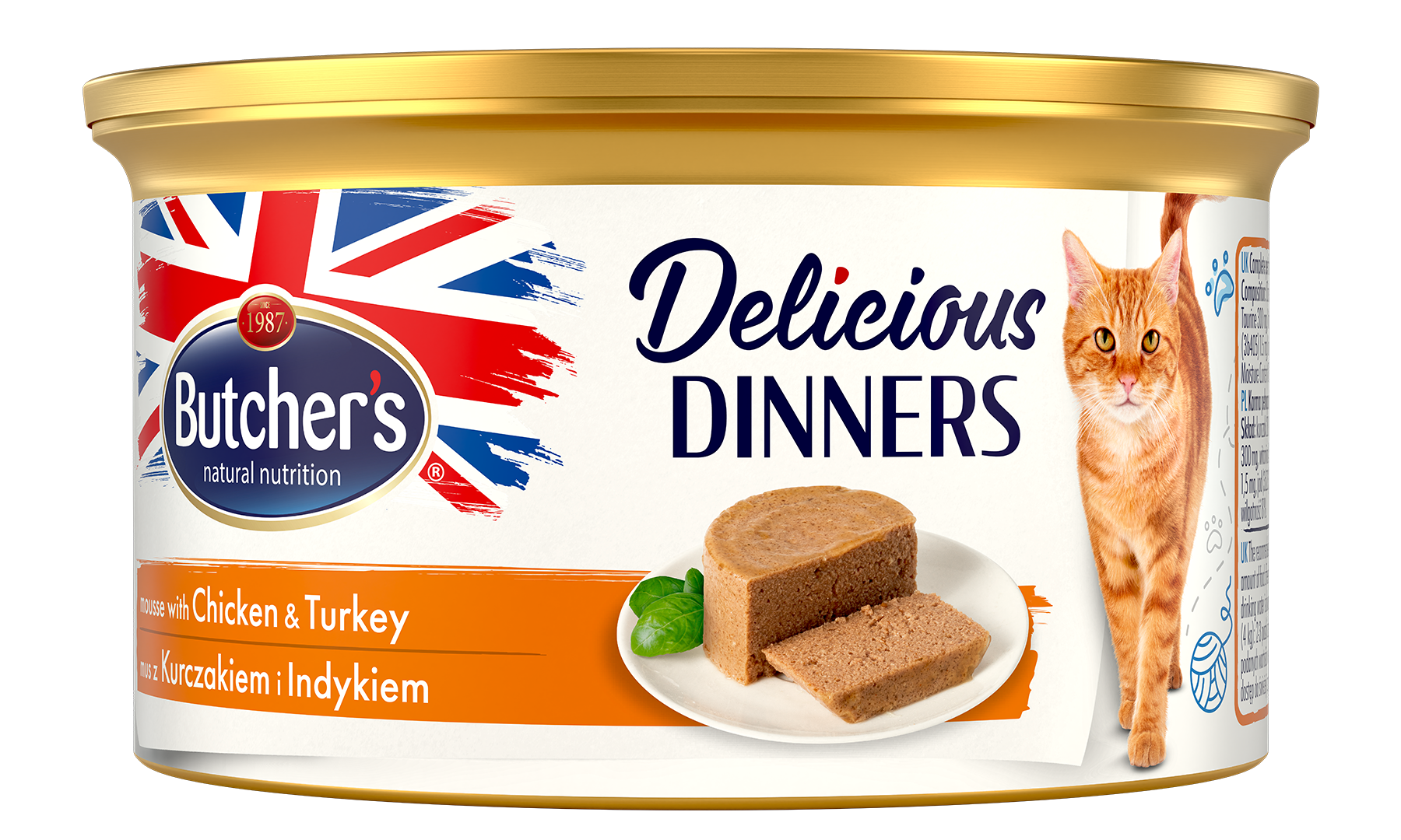 Butcher'S Delicious Dinners, Karma Dla Kota, Z Kurczakiem I Indykiem, Mus 85G