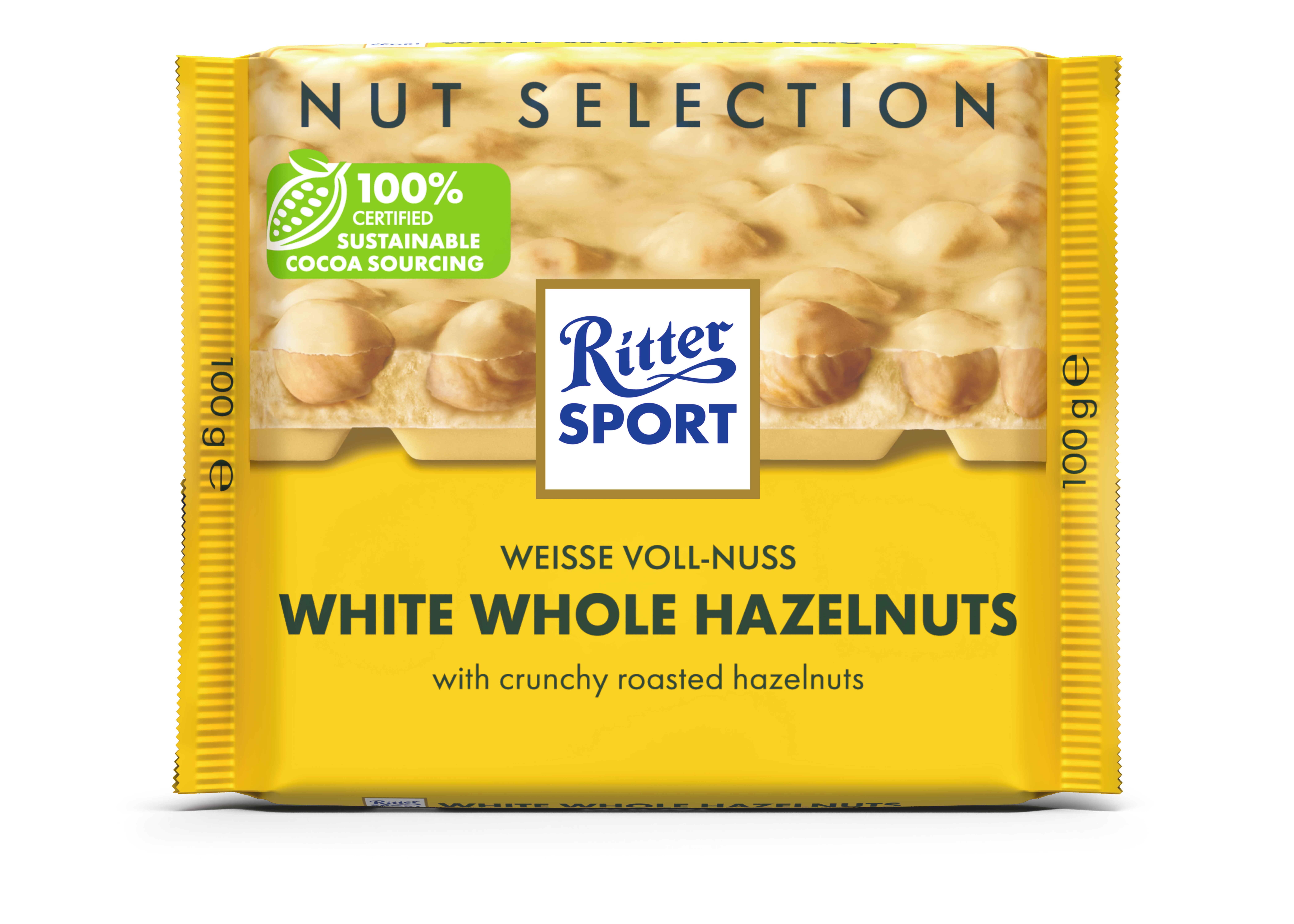 Ritter Sport Biała Czekolada Z Całymi Orzechami Laskowymi 100G