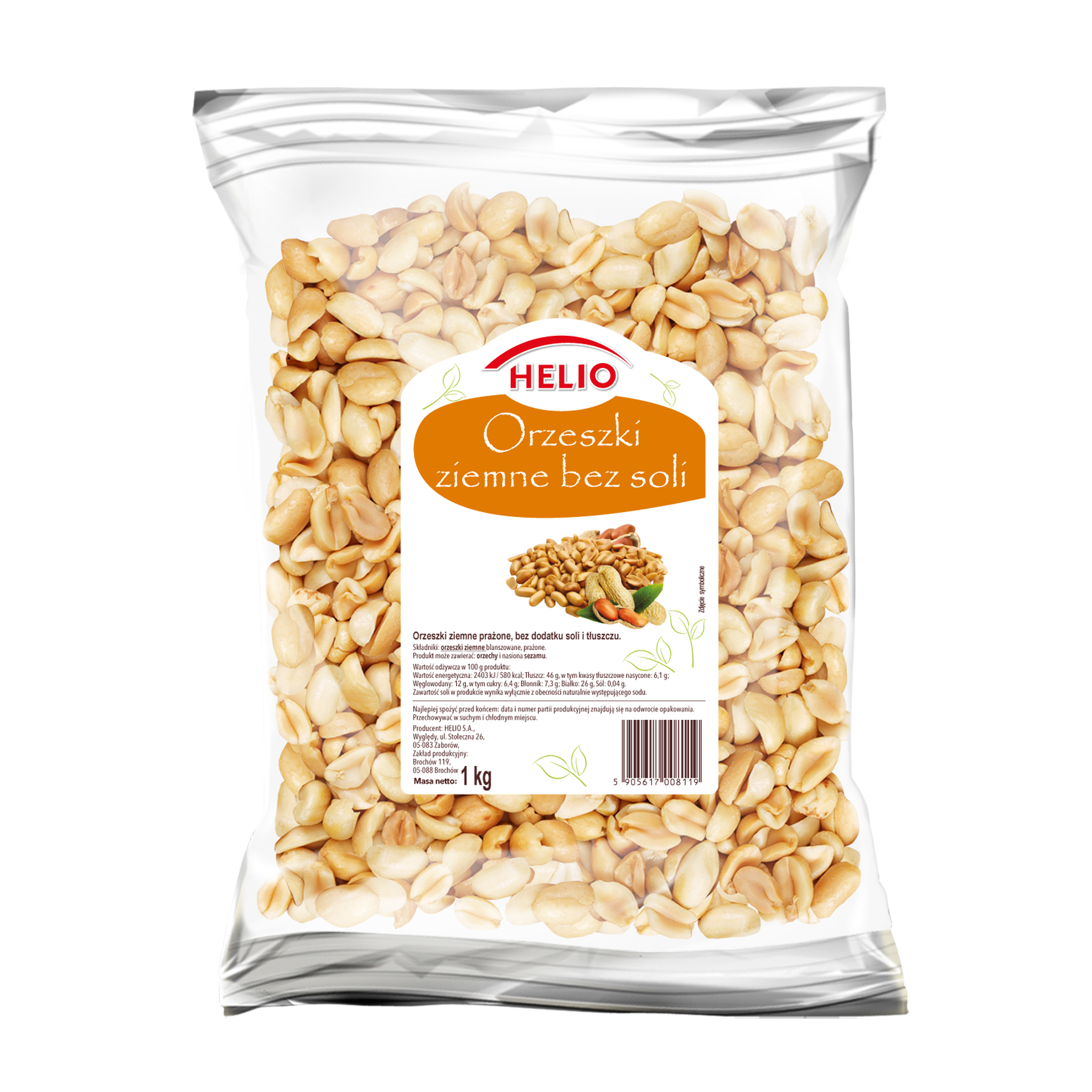 Orzeszki Ziemne Bez Soli Helio 1 Kg