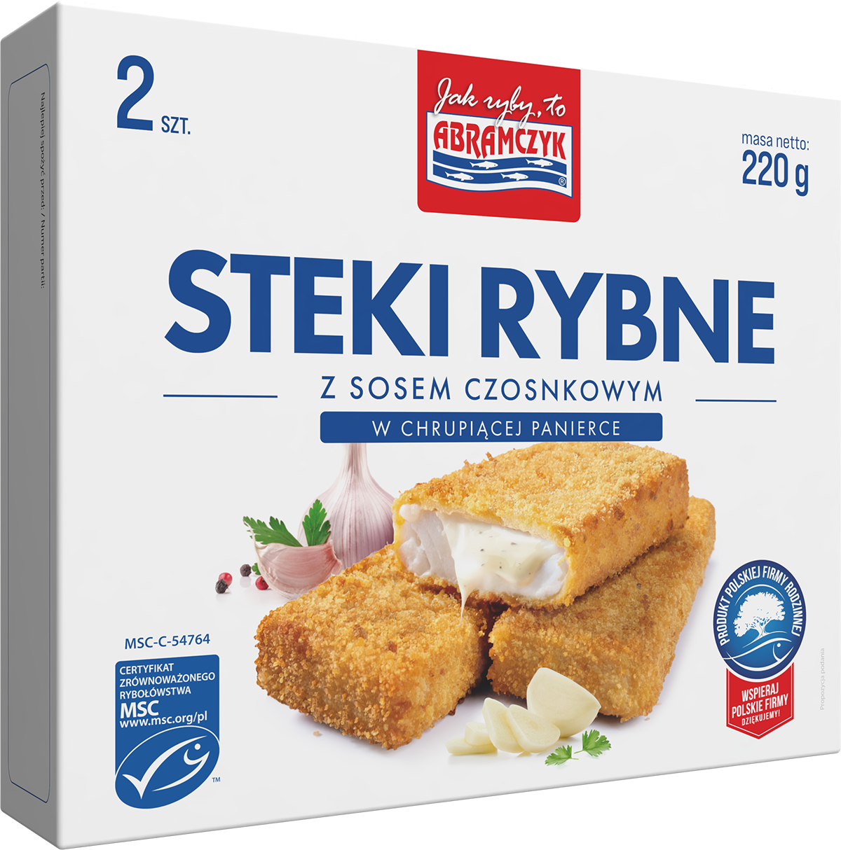 Abramczyk Steki Rybne Z Sosem Czosnkowym 220 G