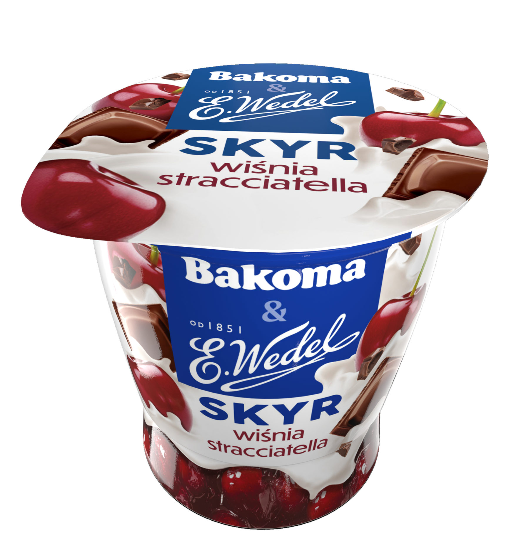 Bakoma&Wedel Jogurt Skyr Duo Wiśnia Stracciatella 150G