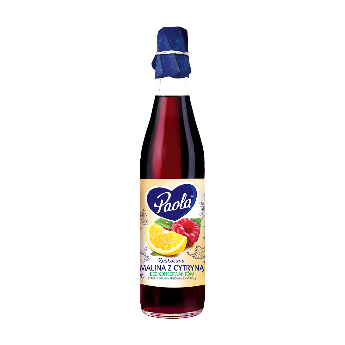 Paola Rozkoszna Malina Z Cytryną Syrop O Smaku Malinowym Z Cytryną, Bez Konserwantów 430 Ml