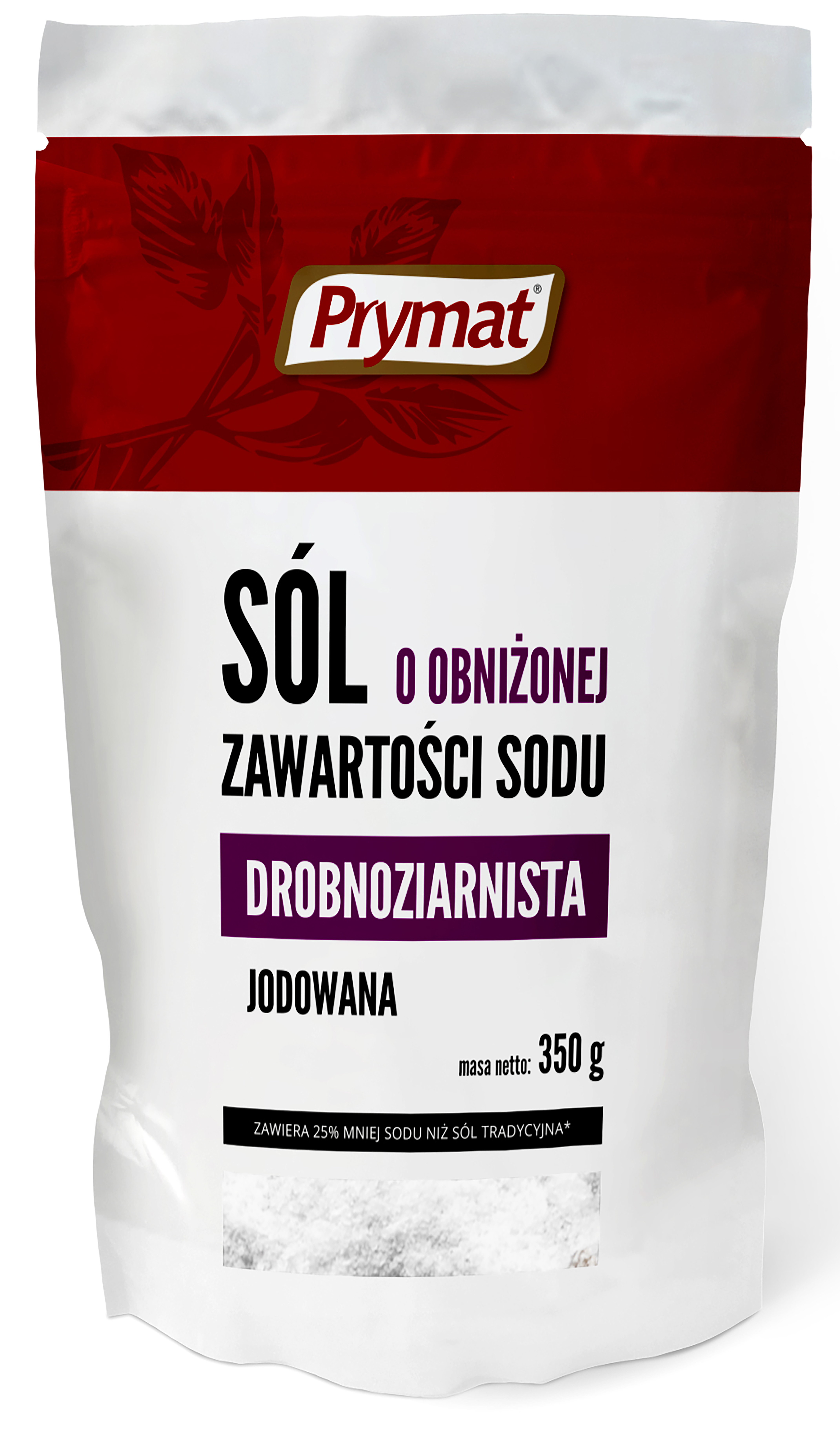 Sól O Obniżonej Zawartości Sodu Drobnoziarnista Jodowana 350G Prymat