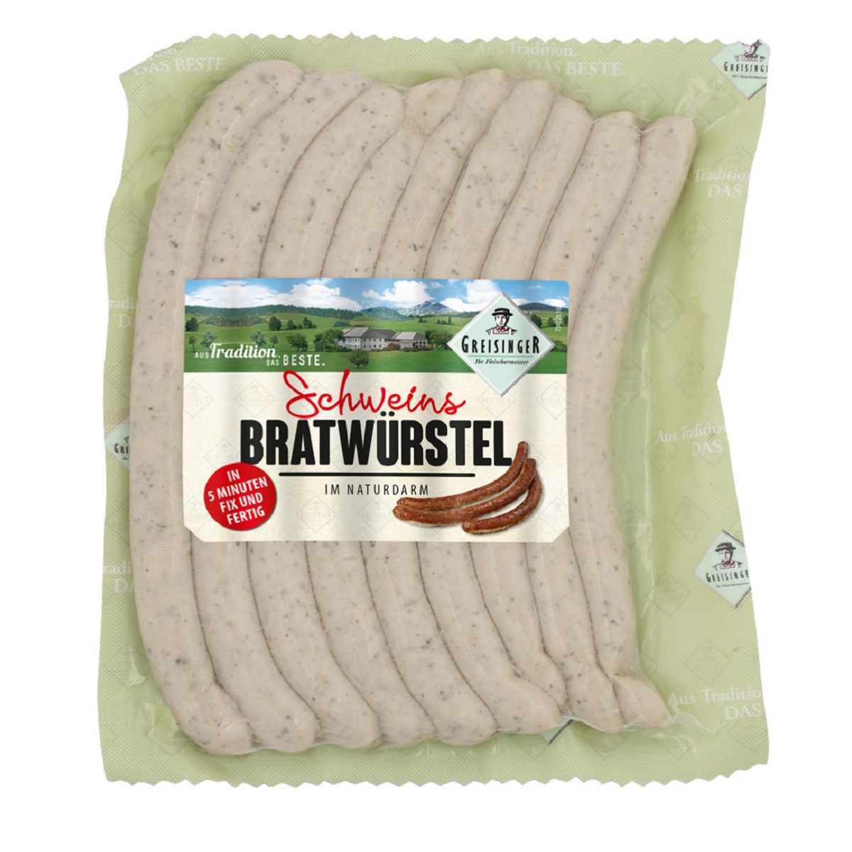 Bratwurst Kiełbasa Grillowa Cienka 400G Greisinger