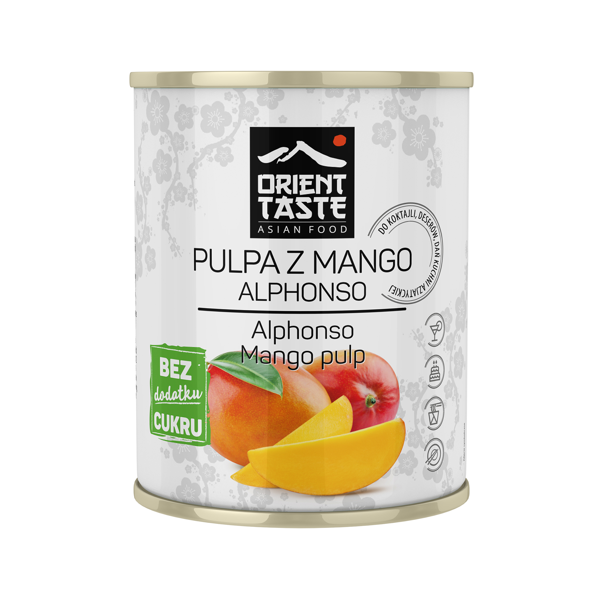 Mango Pulpa Naturalna 850 Ml Alphonso Orient Taste. Produkt Pasteryzowany