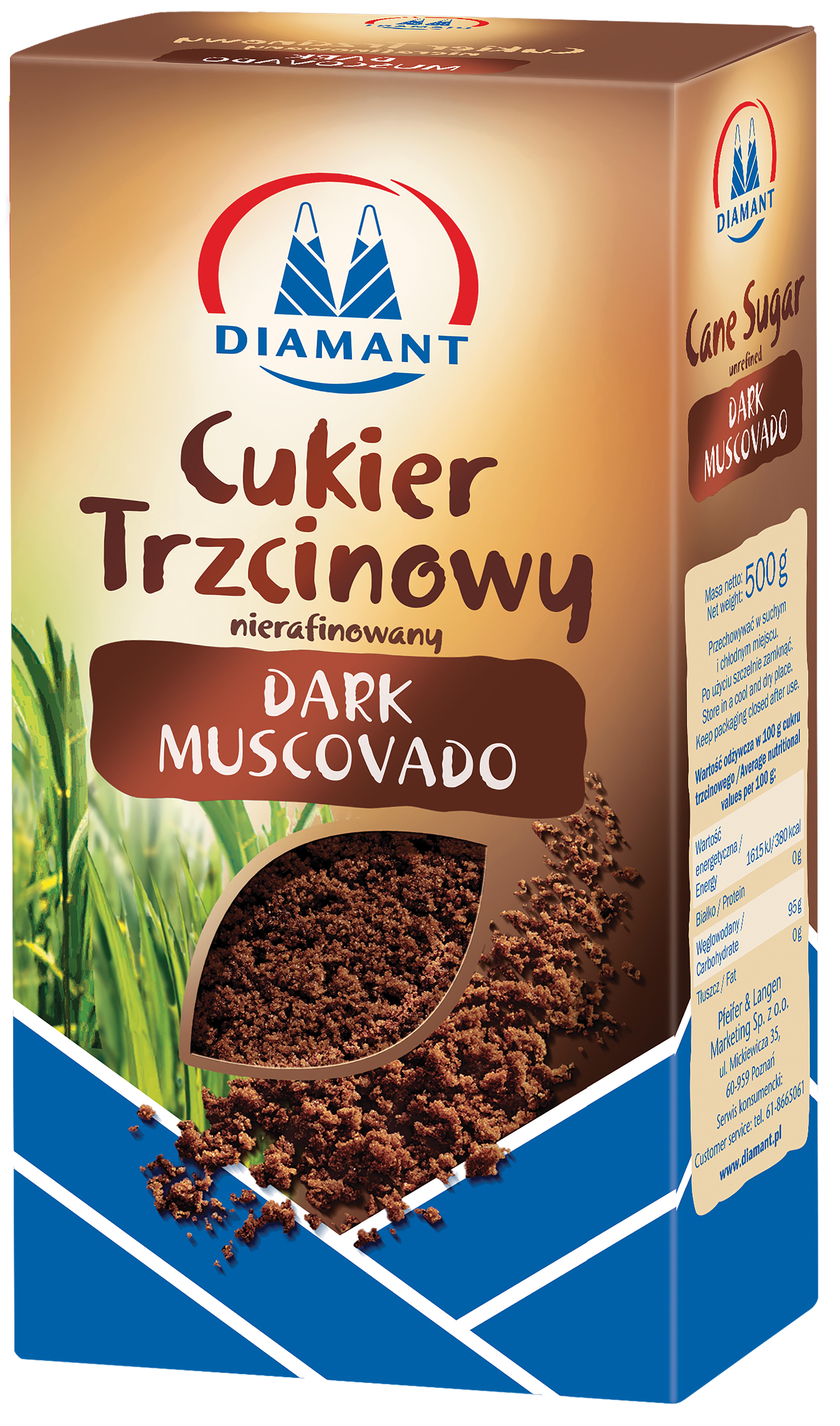 Diamant Cukier Trzcinowy Dark Muscovado 500 G