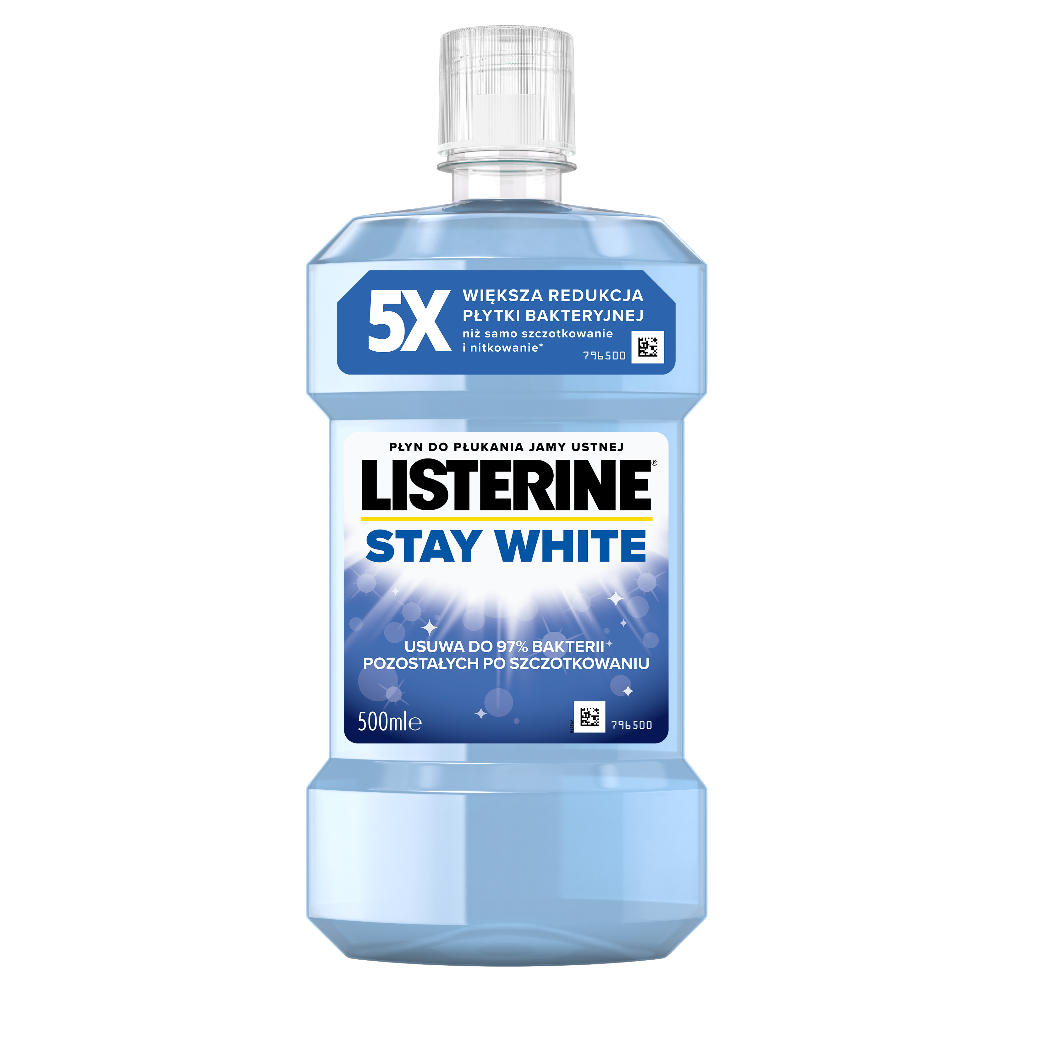 Listerine Stay White Płyn Do Płukania Jamy Ustnej 500Ml