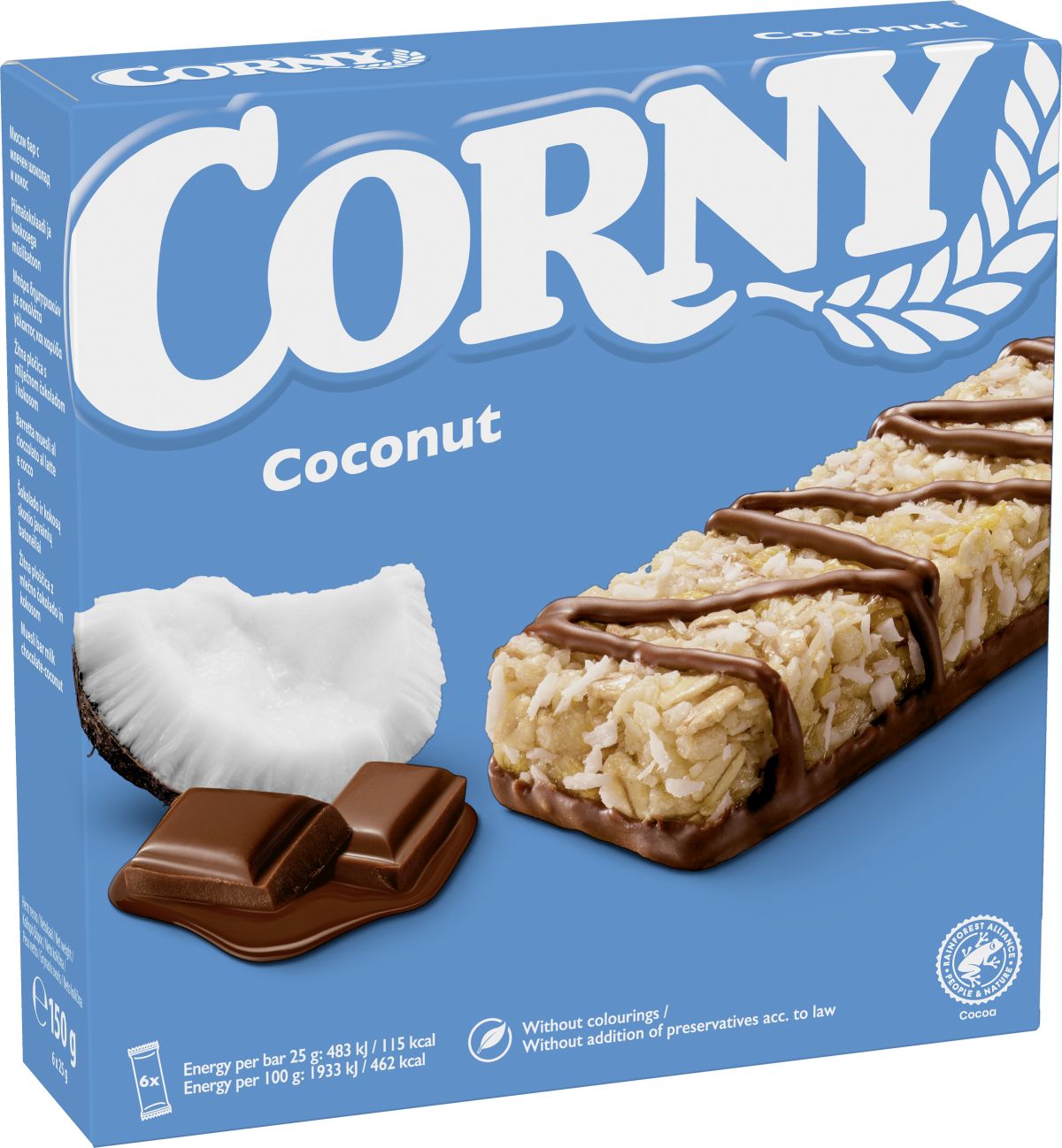 Corny Base Multipack Z Mleczną Czekoladą I Kokosem 6X25G