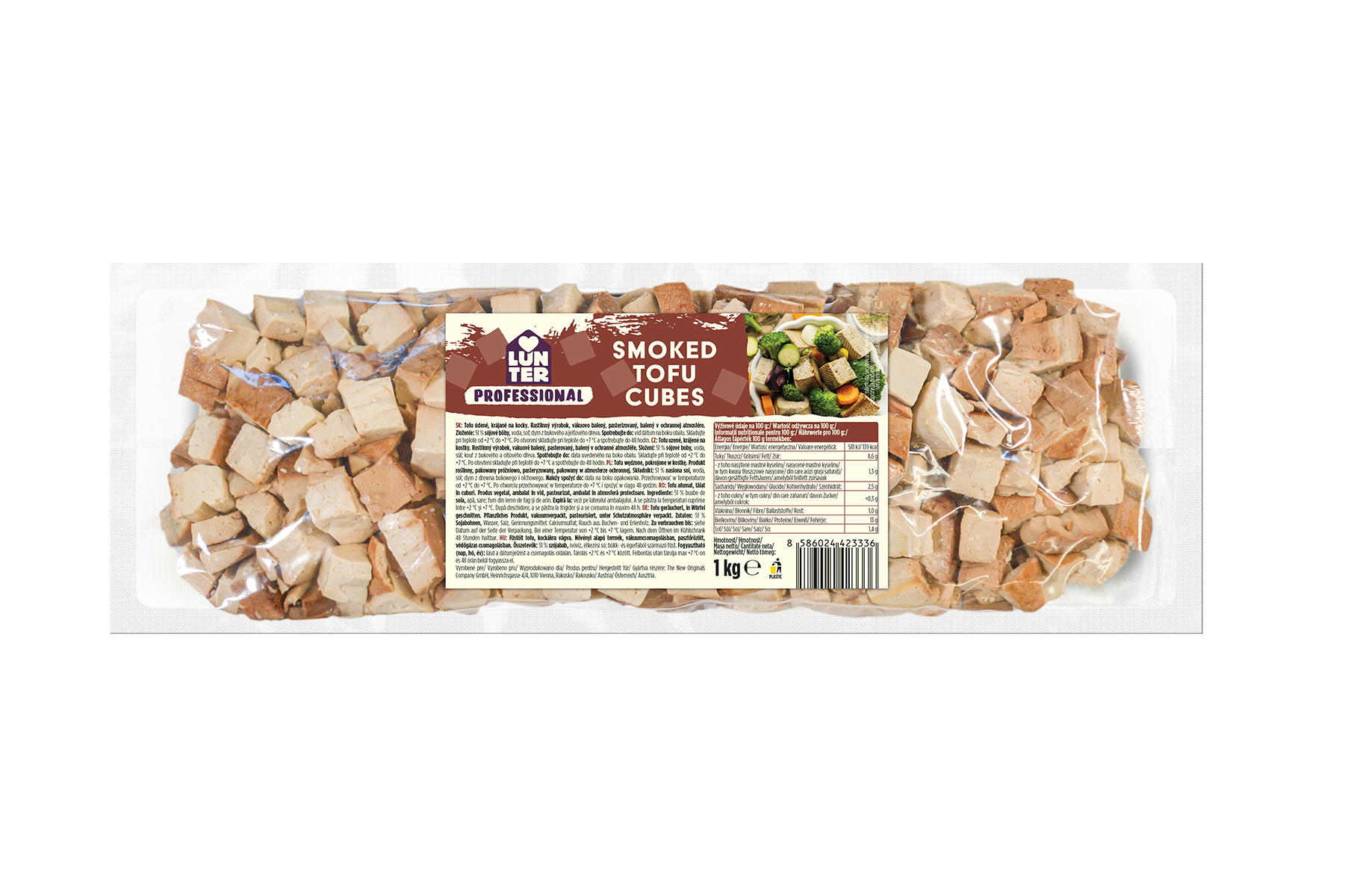 Lunter Tofu Wędzone Kostkowane 1Kg