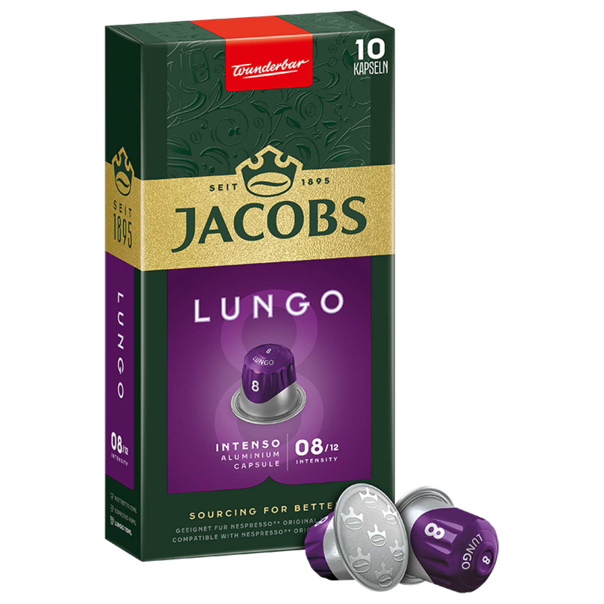 Jacobs Lungo Intenso 8 Kawa Mielona 10 Kapsułek 52 G