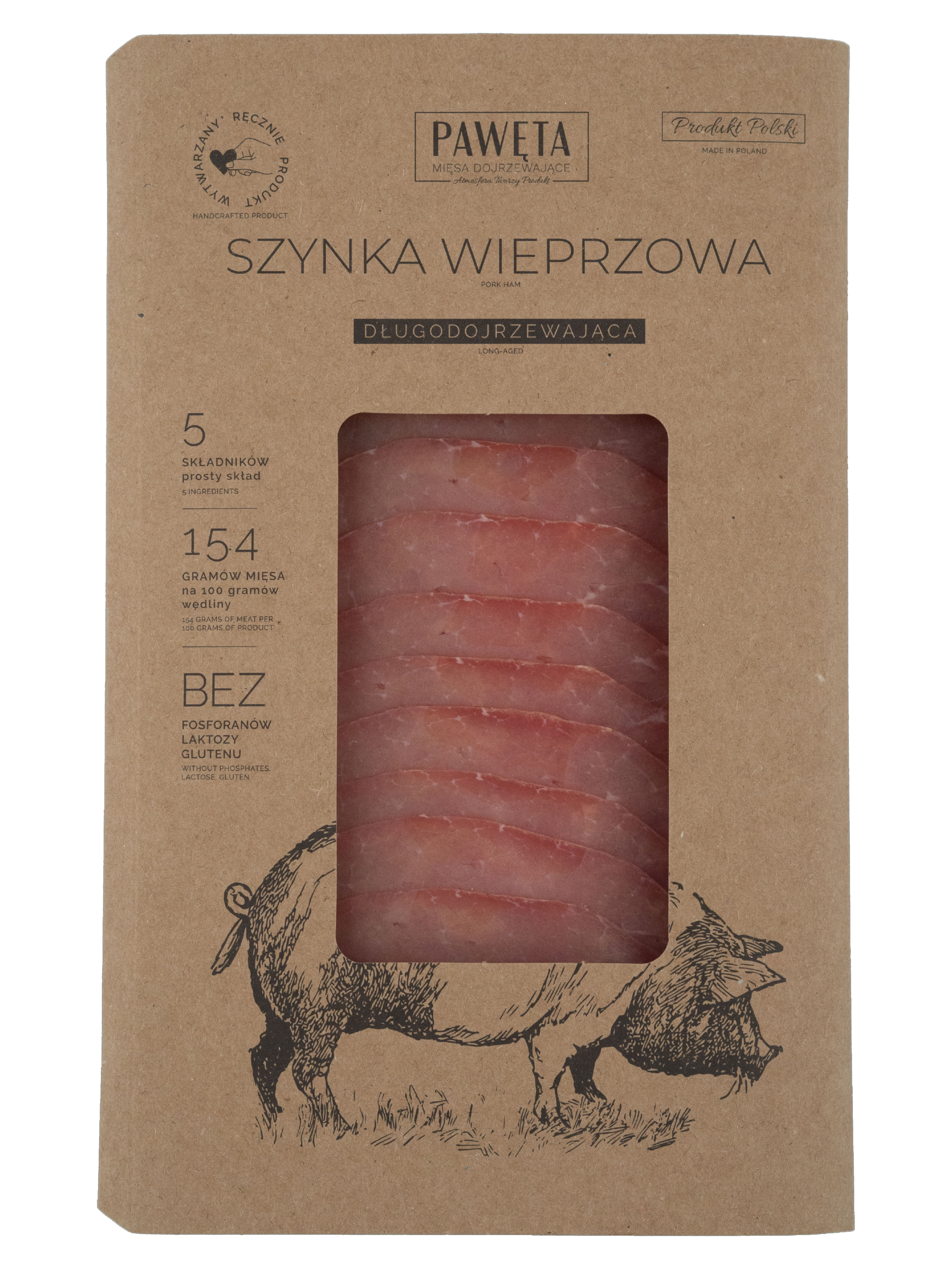 Pawęta Szynka Wieprzowa Dojrzewająca Plastry 65 G