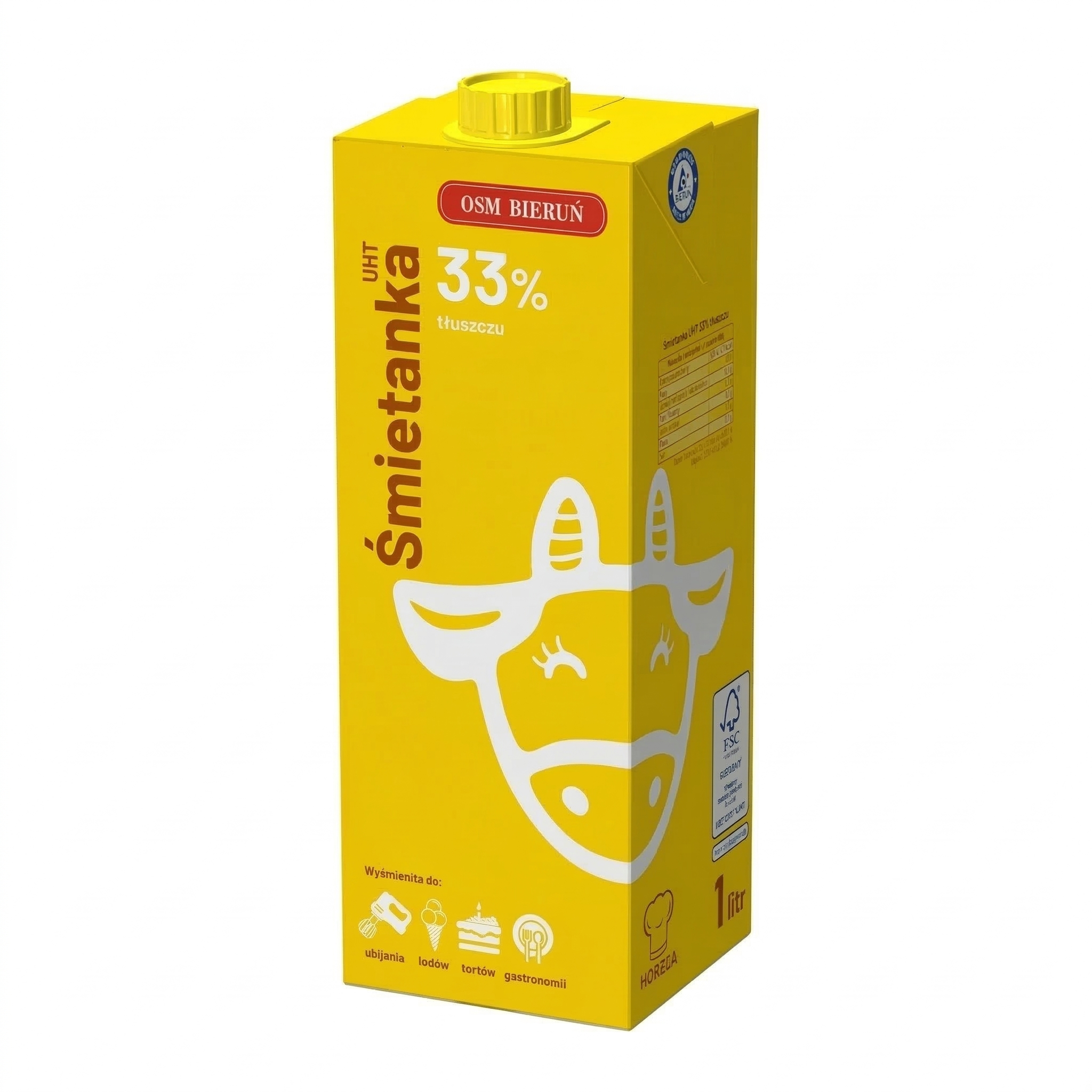 Śmietanka Uht 33% 1L Osm Bieruń