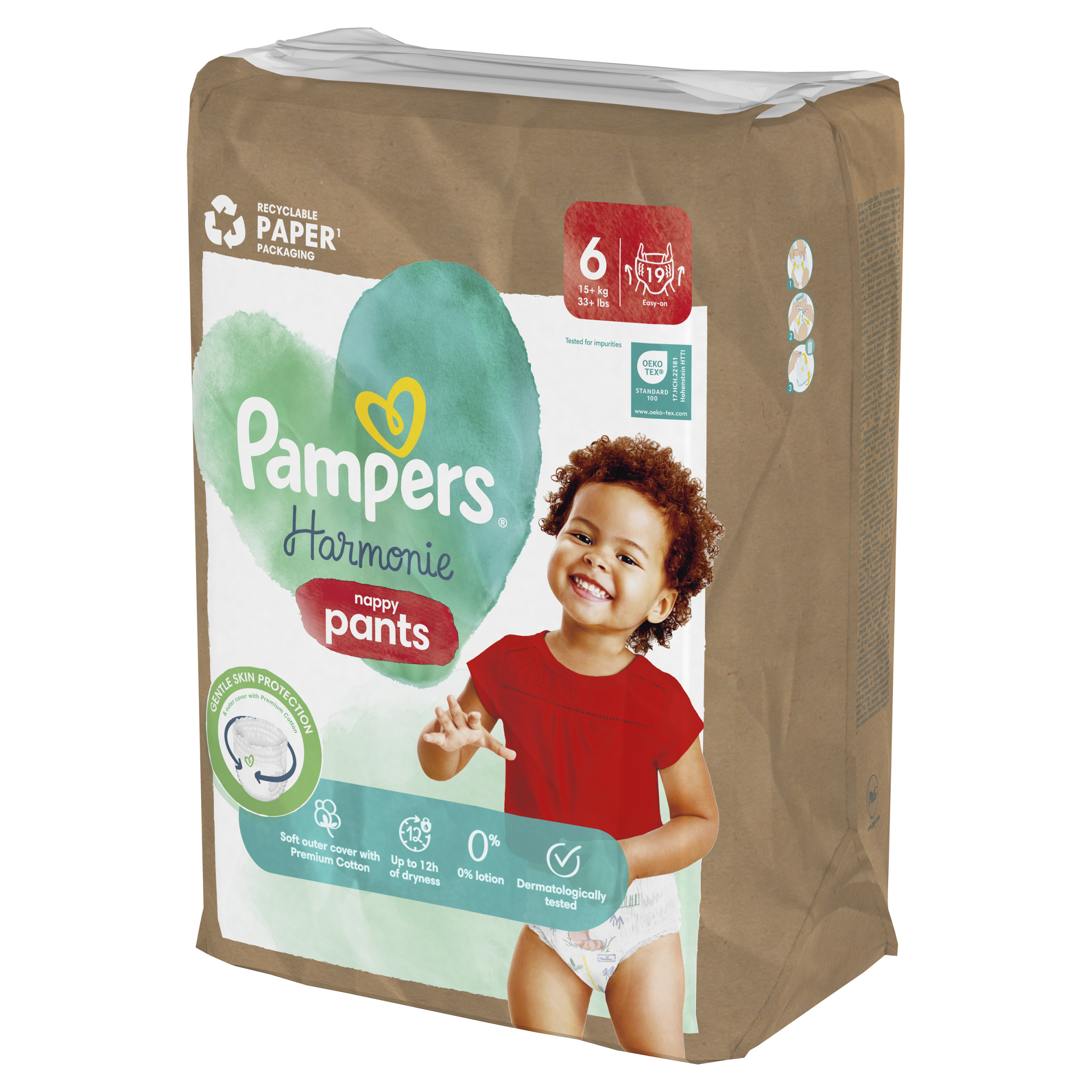 Pampers Harmonie Baby Pieluchomajtki, Rozmiar 6, 19 Sztuk, 15Kg+