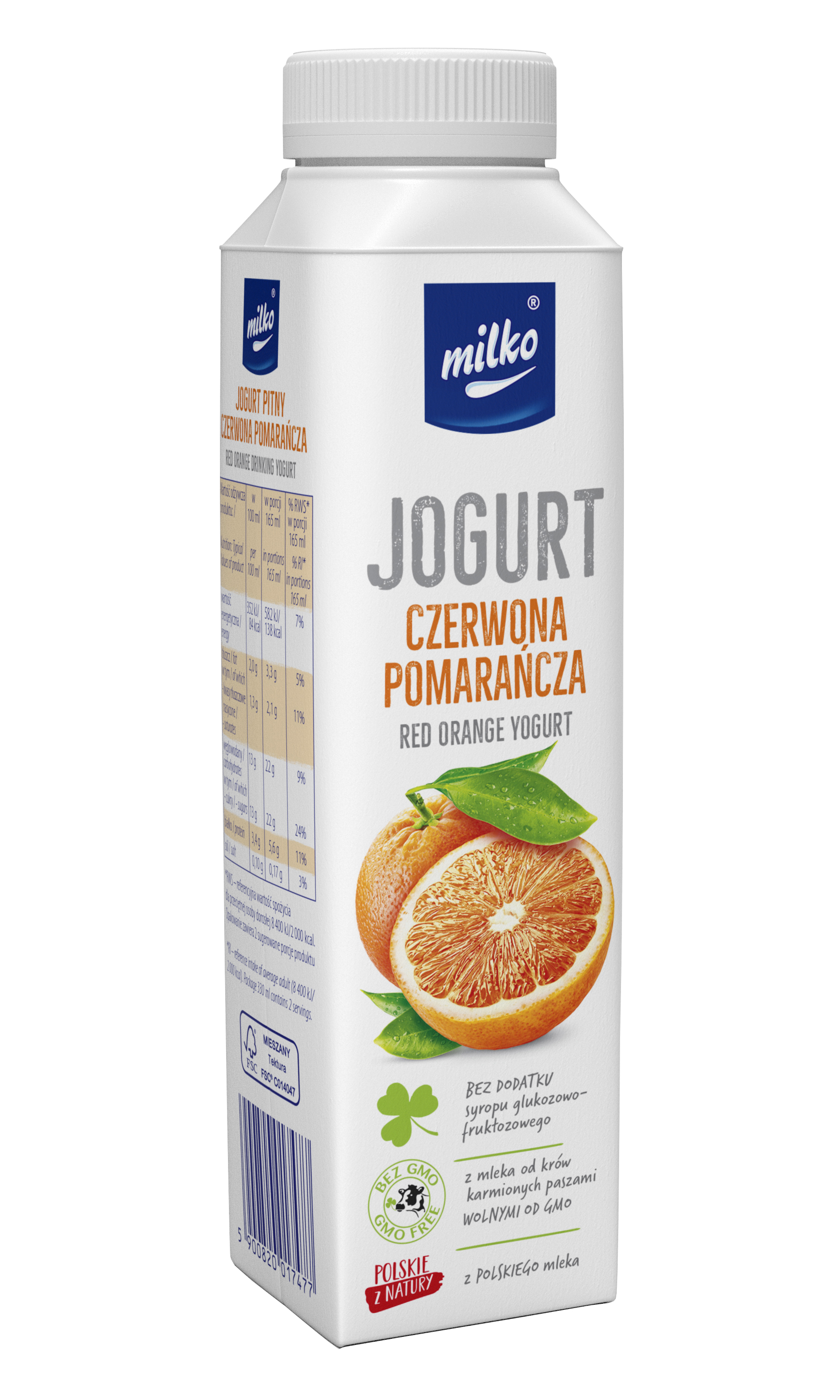 Jogurt Milko Czerwona Pomarańcza 330Ml