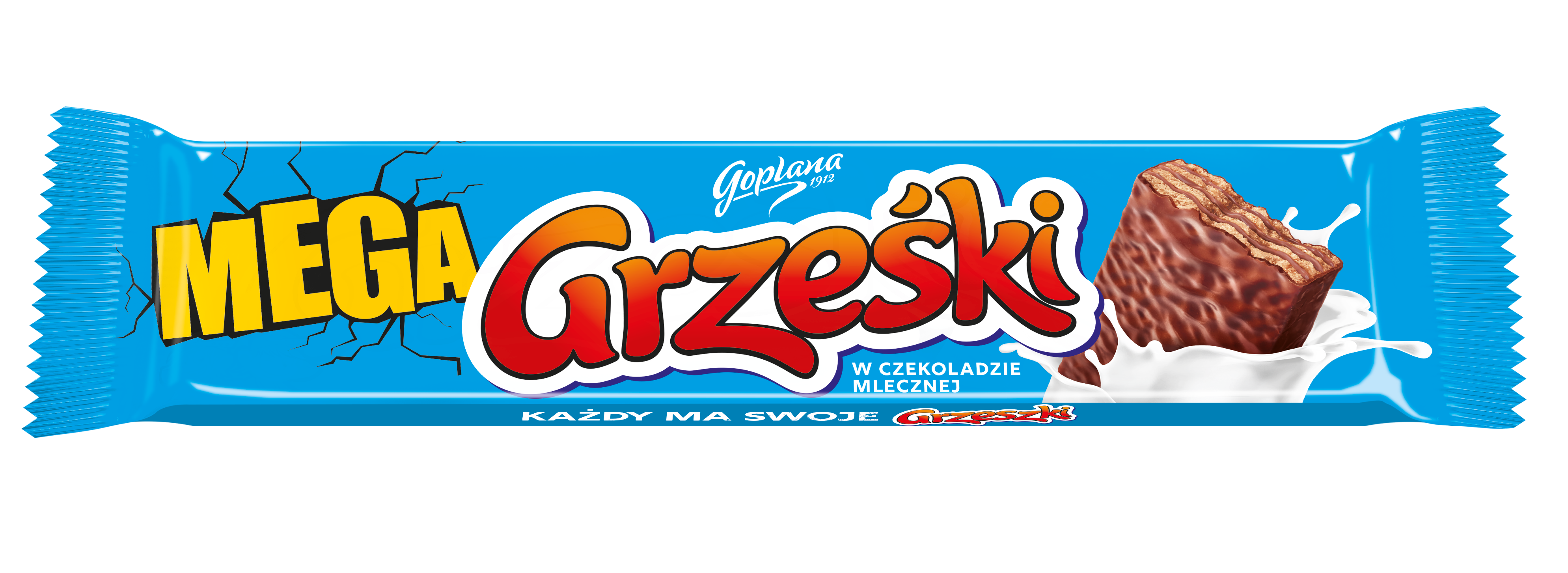 Grześki Mega Wafel Przekładany Kremem Kakaowym W Mlecznej Czekoladzie 48G