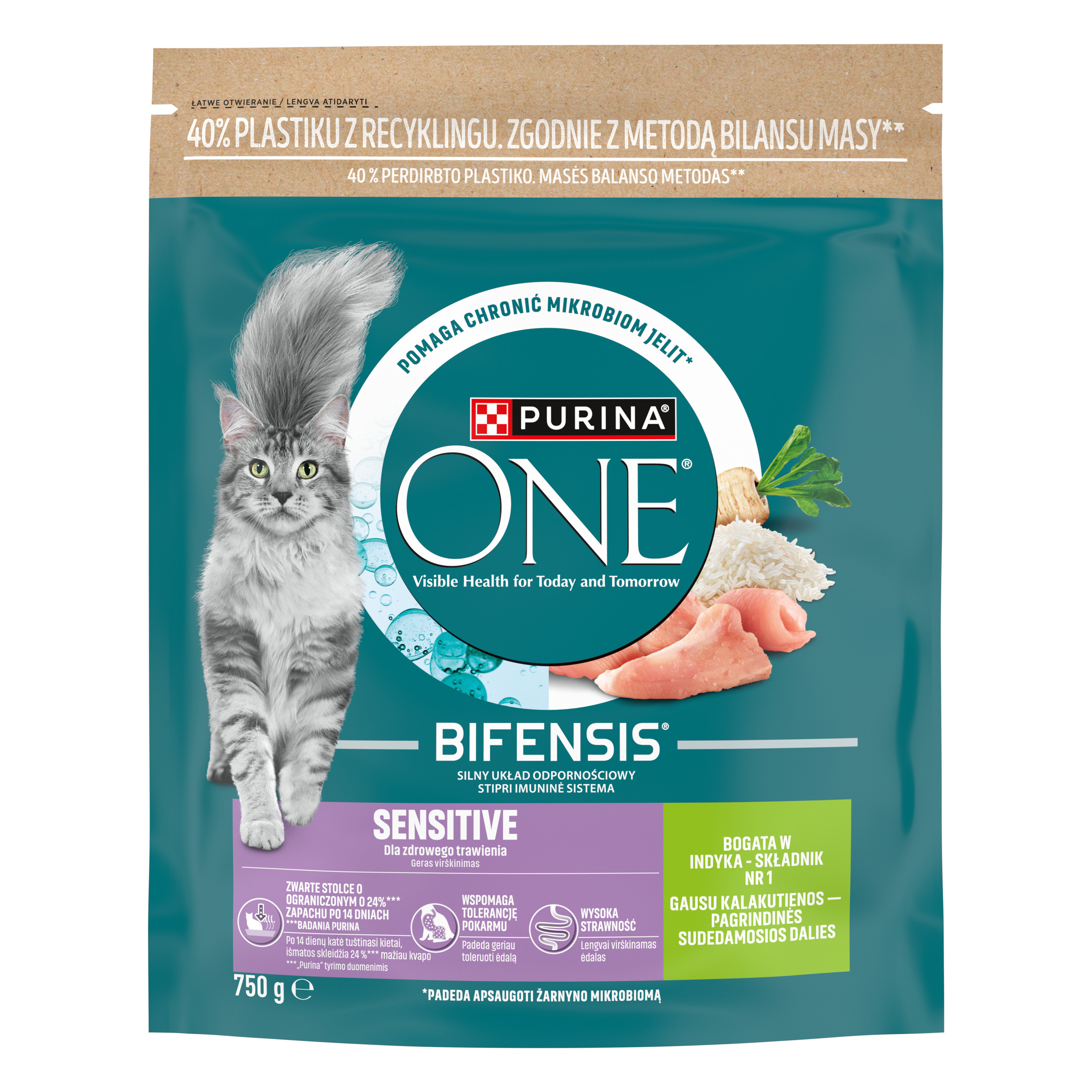 Purina One Sensitive Bogata W Indyka I Ryż 750 G